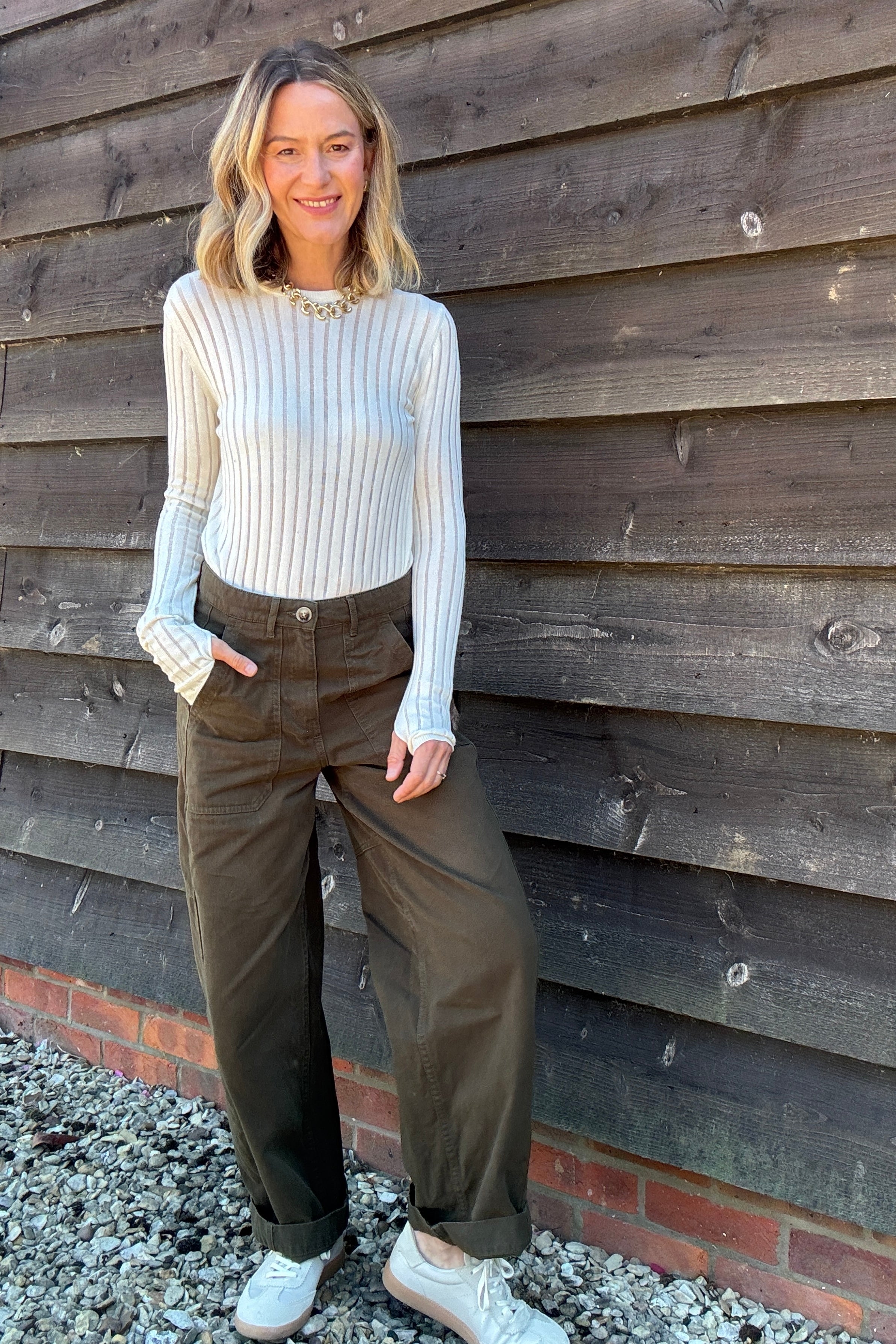 Iggy Sheer Rib Jumper - Ivory