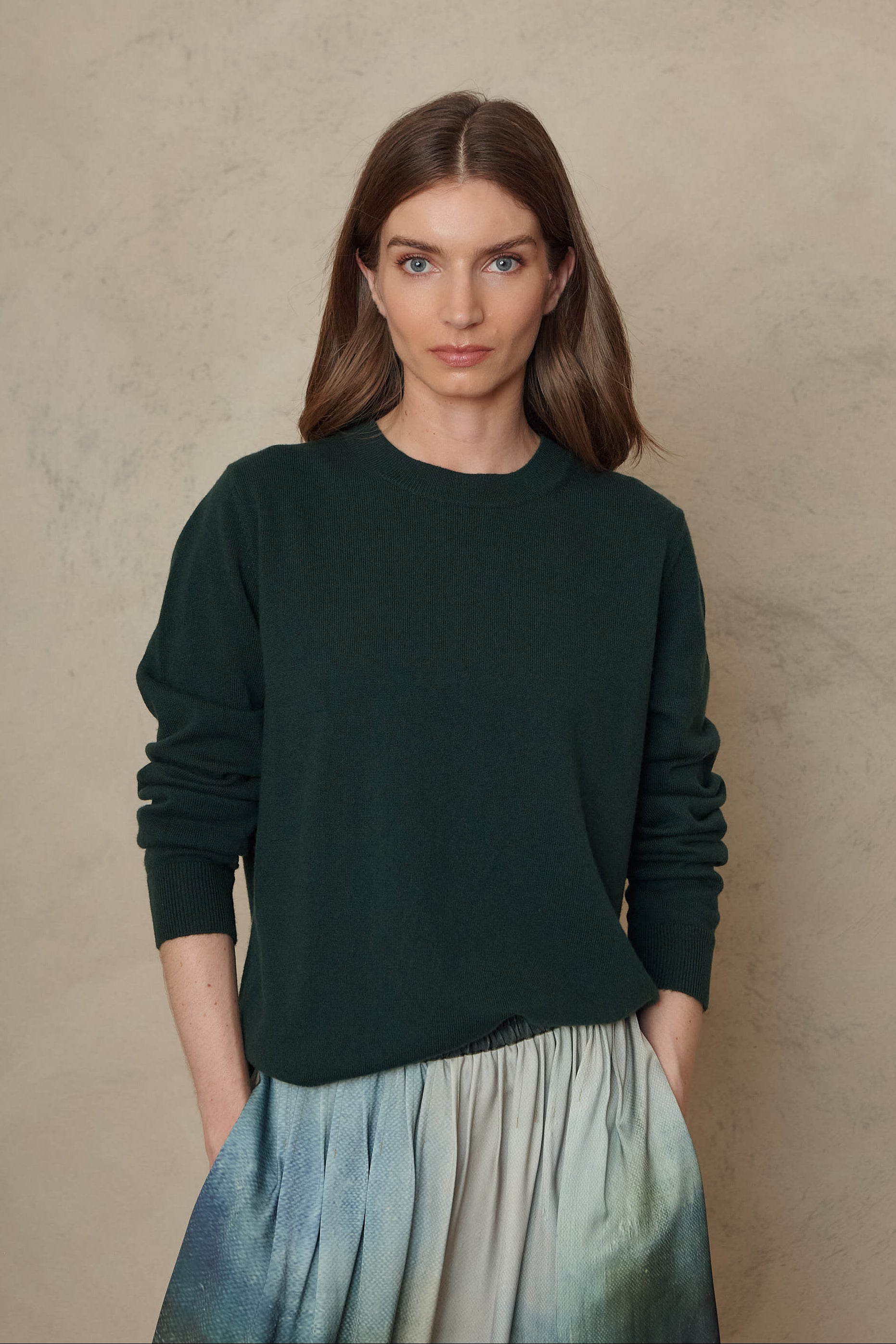 Alex Cashmere Blend Jumper - Bottle Green