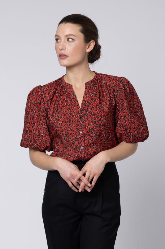 Red Animal Print Blouse 11 Loves