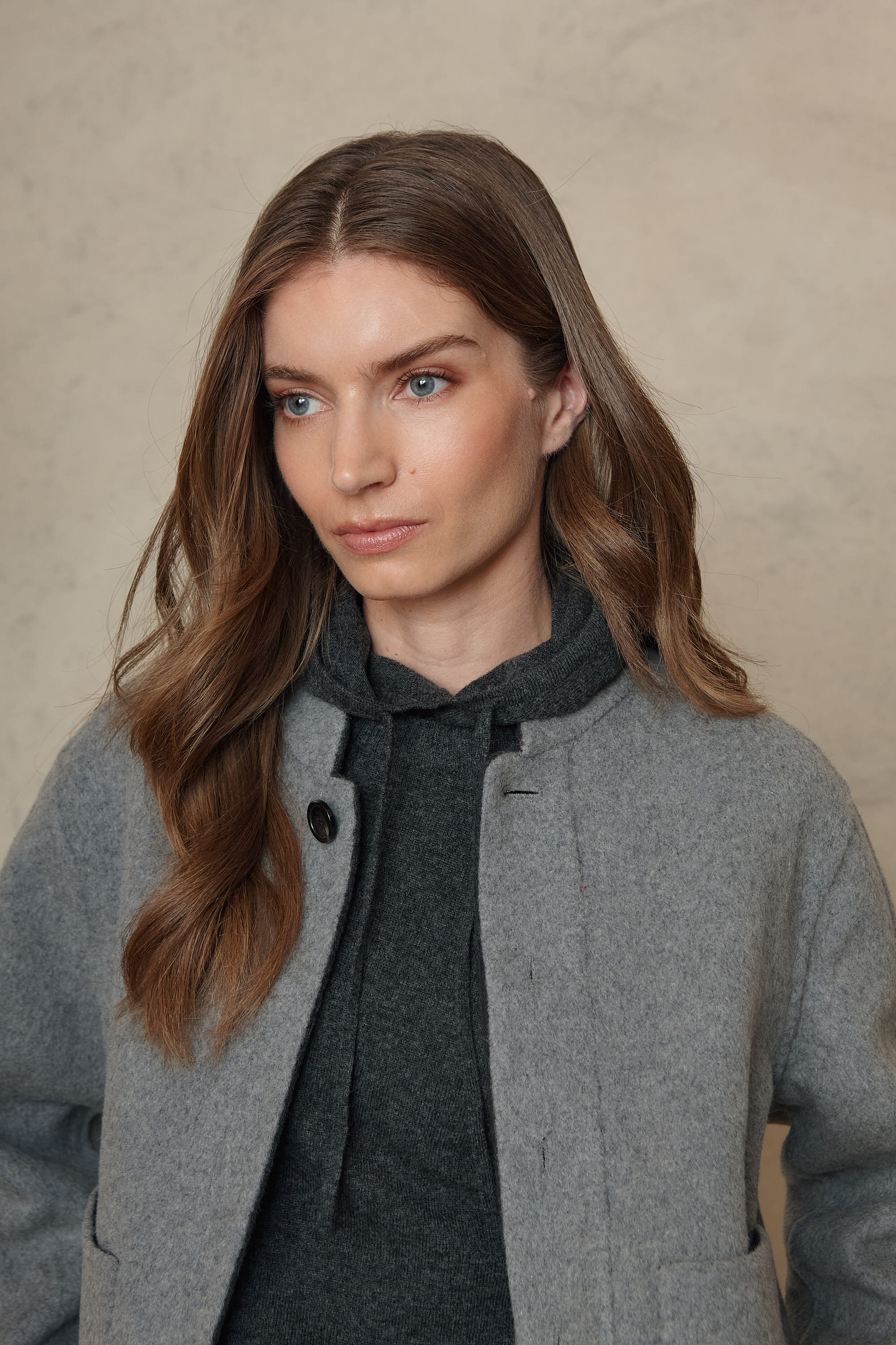 Ayla Wool Blend Reversible Jacket - Charcoal