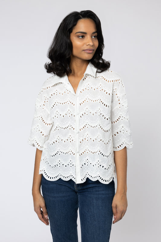 BAILEY BRODERIE SHIRT (WHITE)