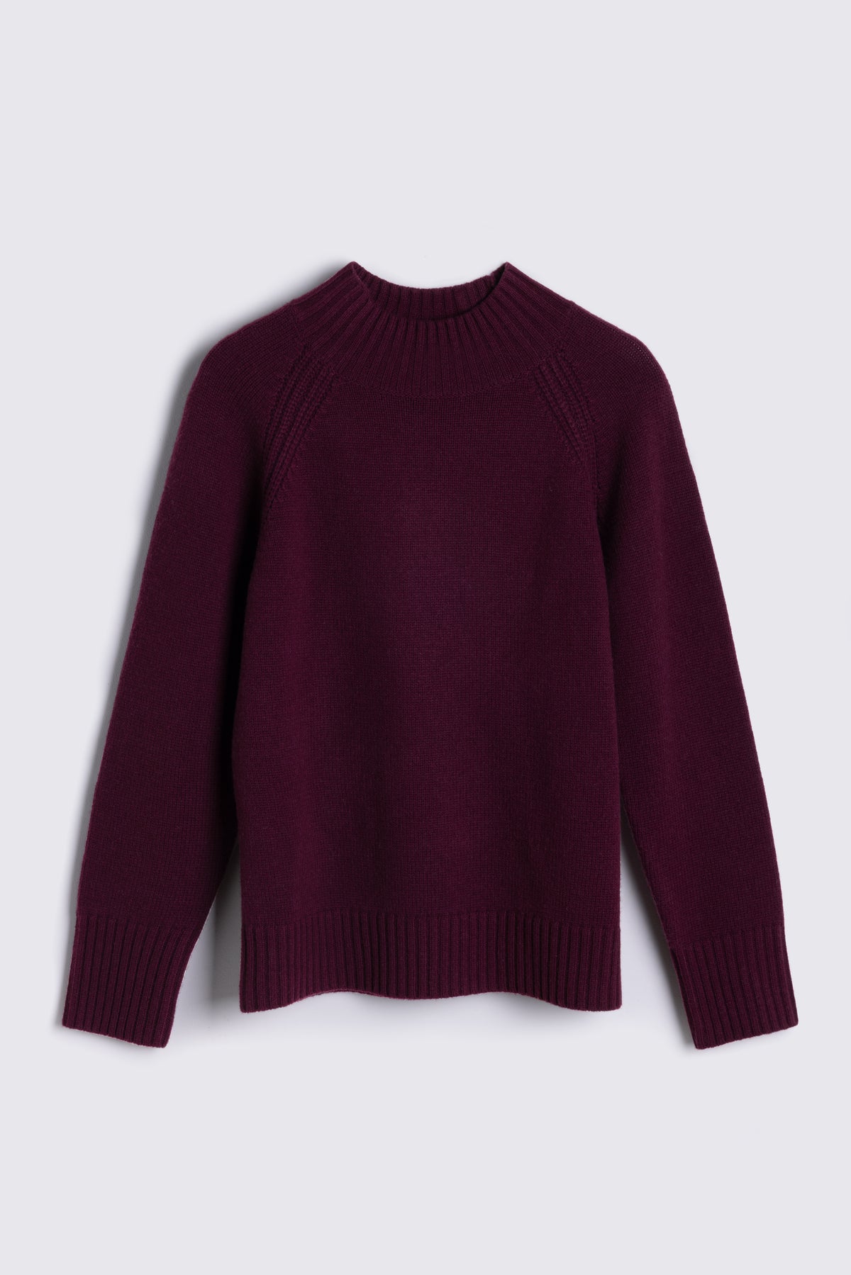 Bea Funnel Neck Jumper - Burgundy