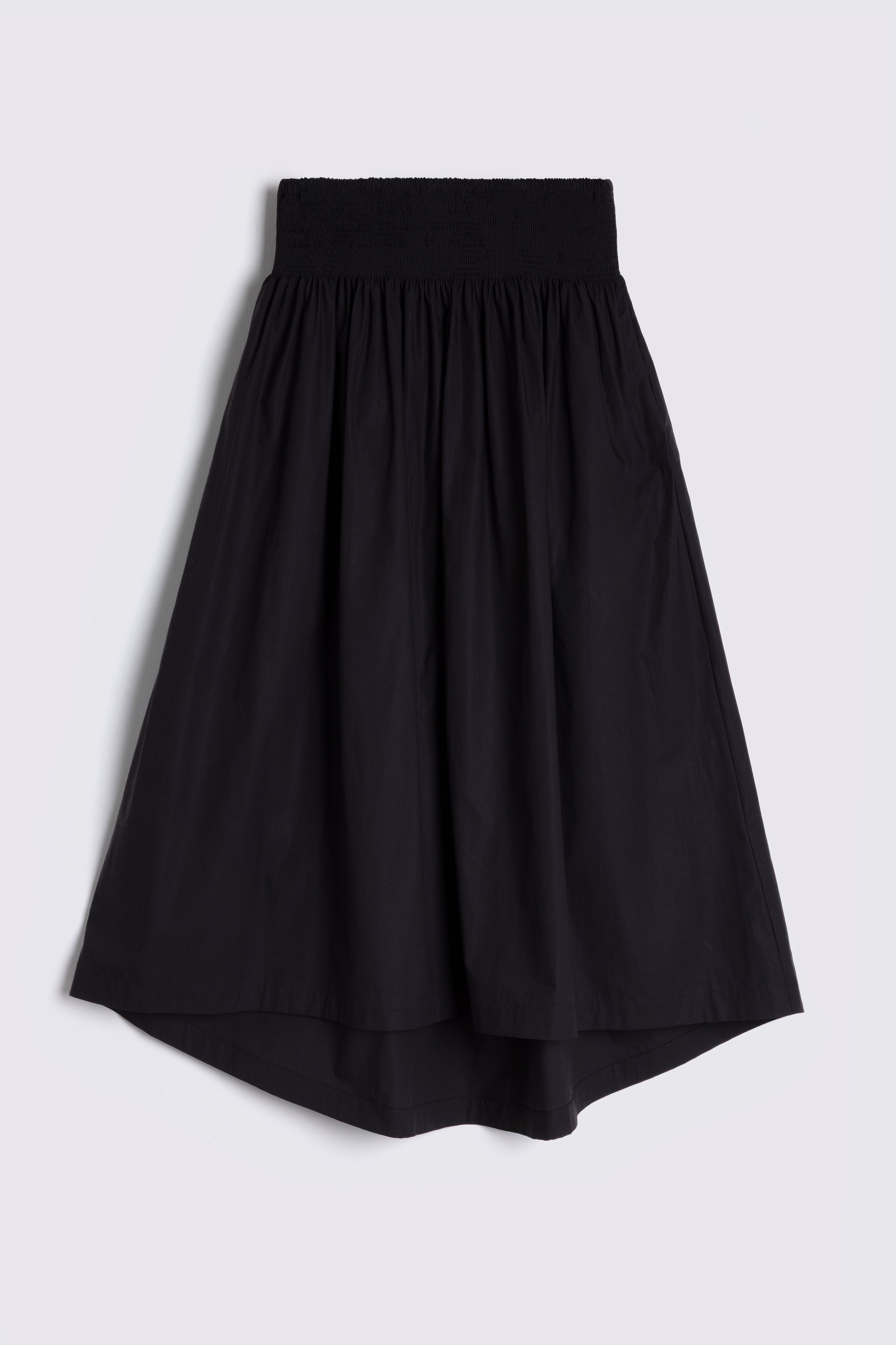 Black Cotton Skirt on white background
