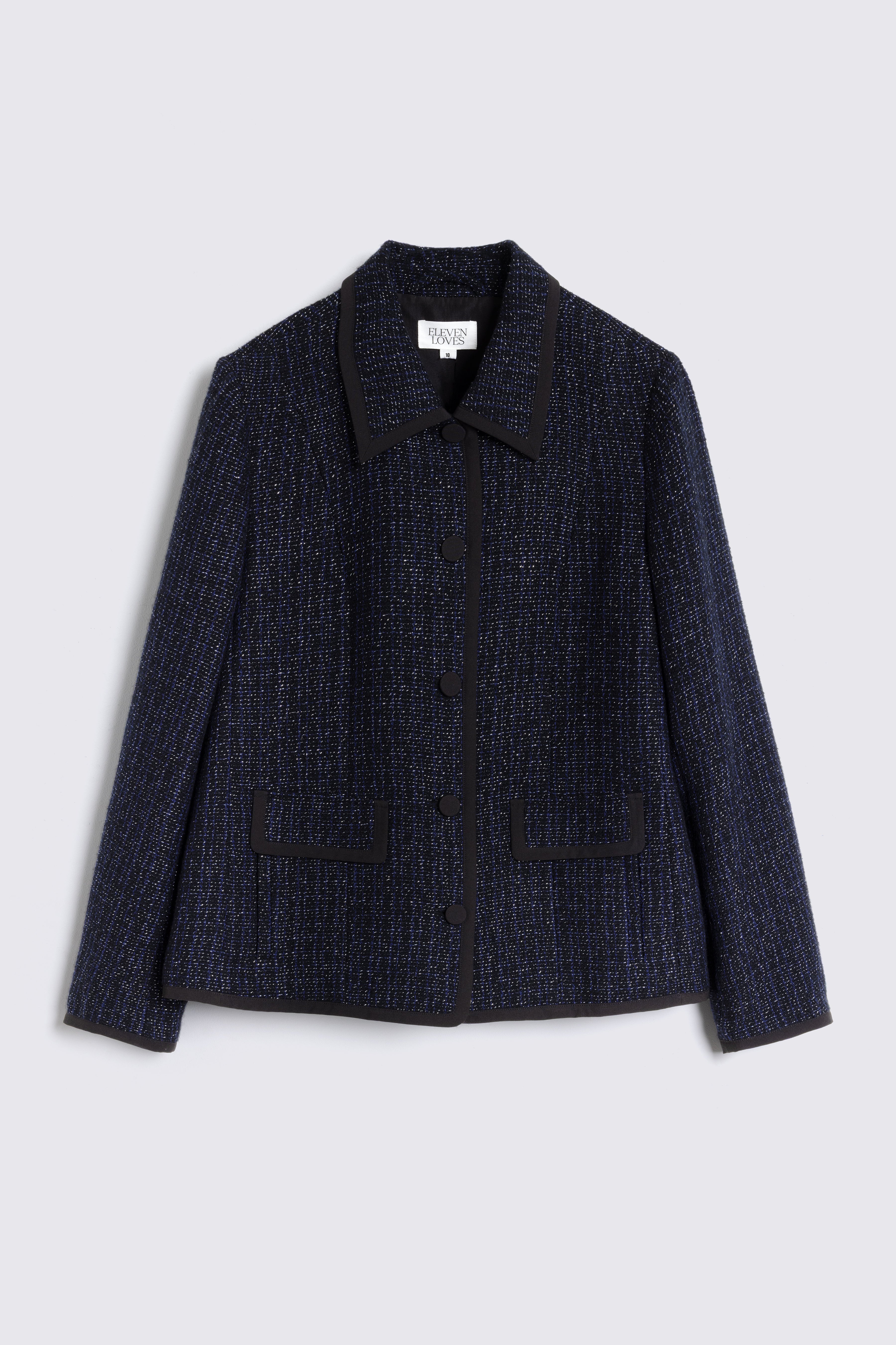 Celine Swing Jacket - Navy/Silver