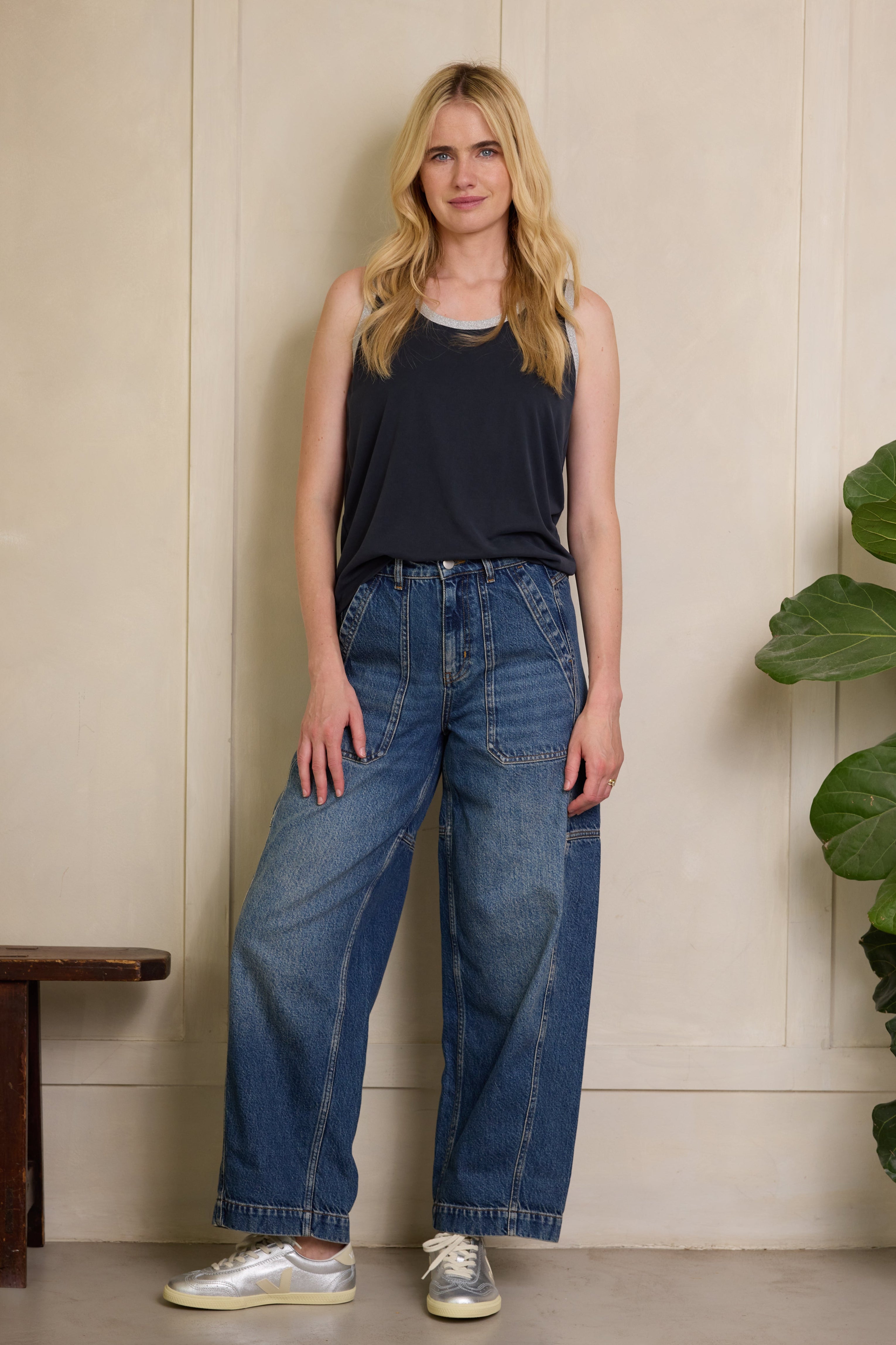 Chloe Vest - Washed Black with Silver