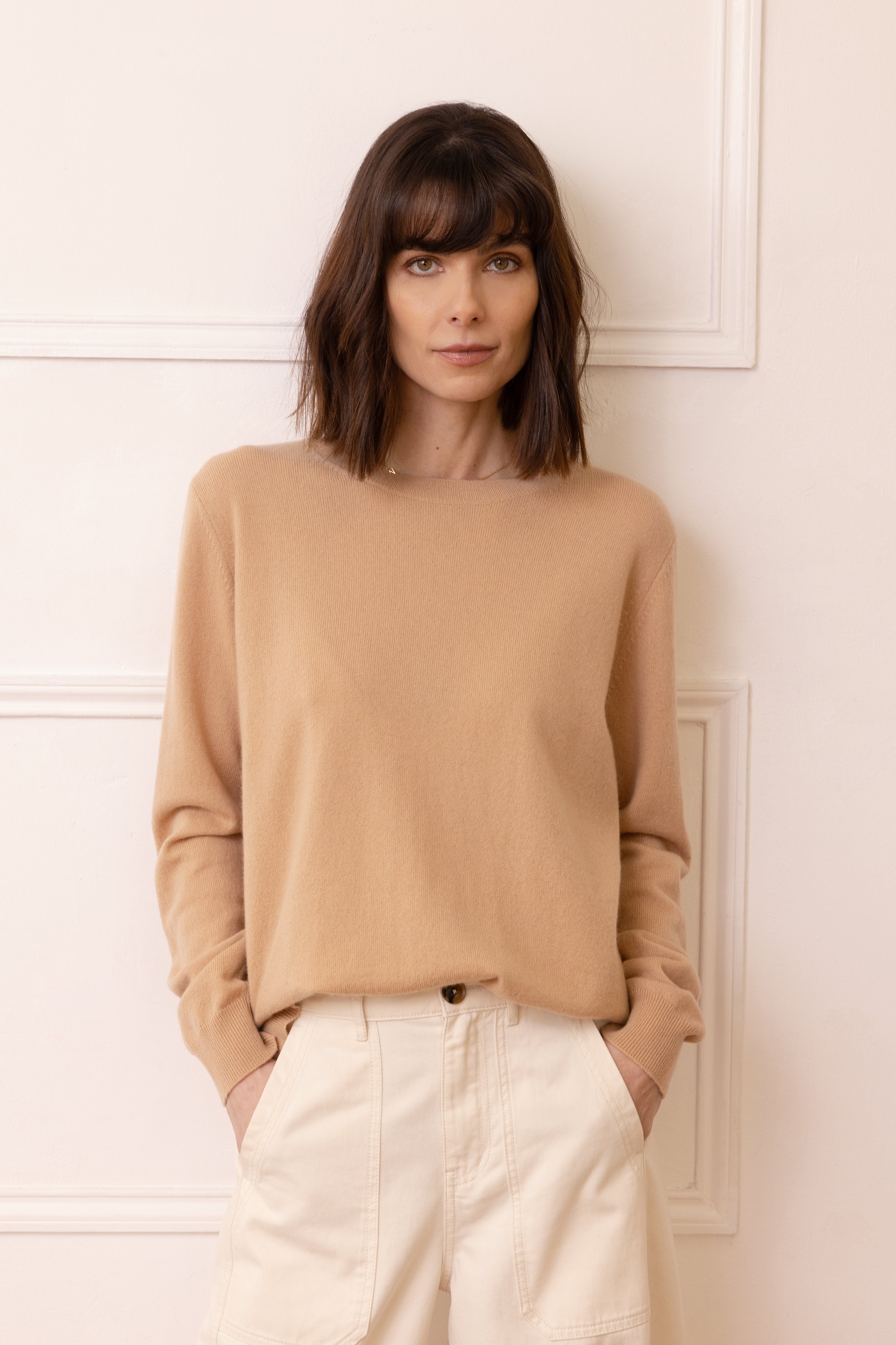 Alex Cashmere Blend Jumper - Cappuccino - Eleven Loves