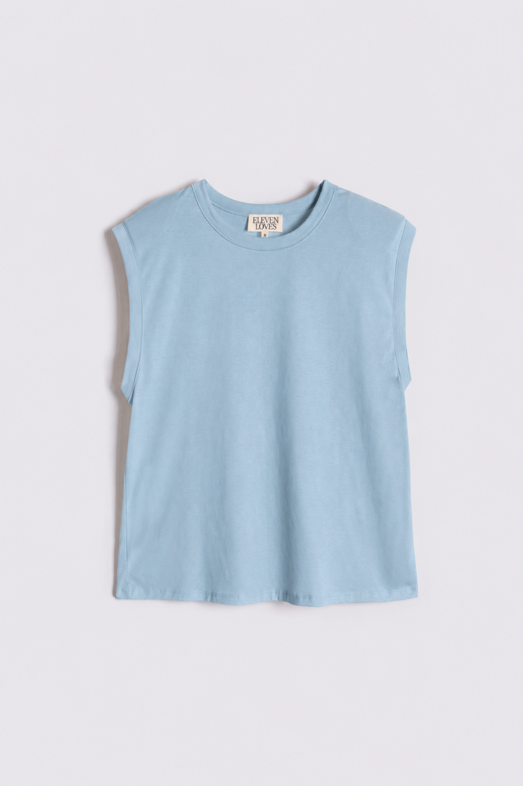 Skylar Shoulder Pad T-Shirt - Cornflower Blue