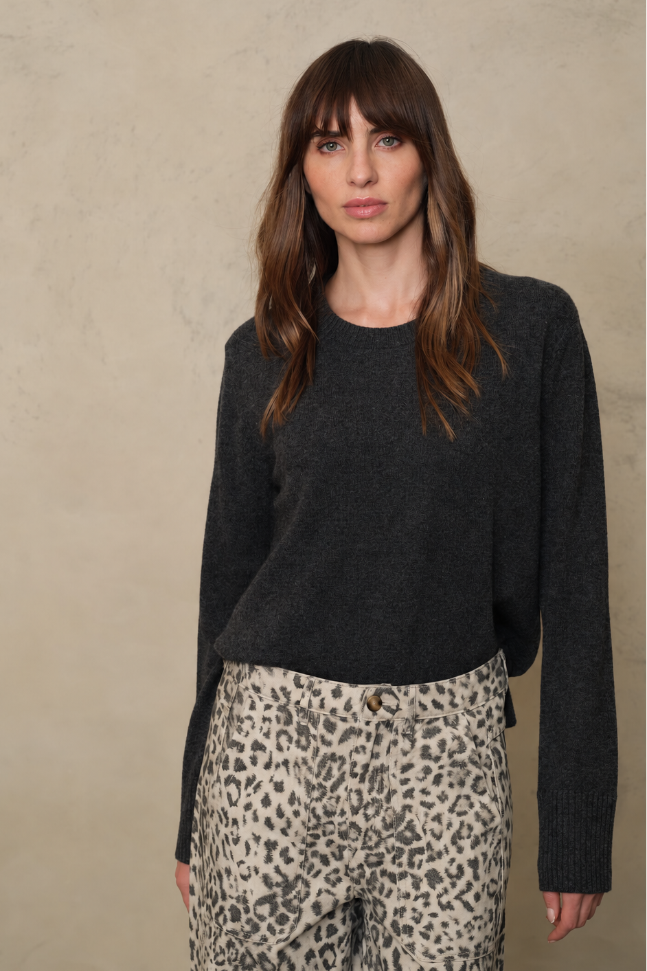 Alex Cashmere Blend Jumper - Charcoal