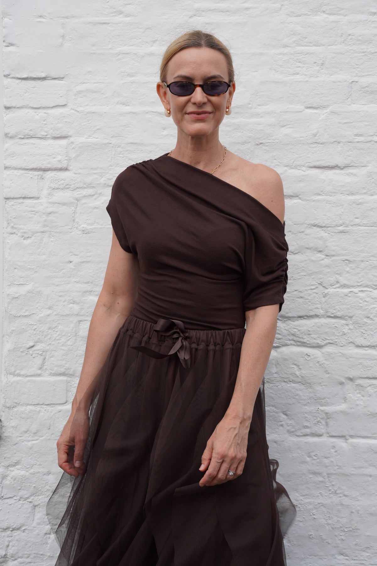 Esme Off Shoulder Top - Chocolate