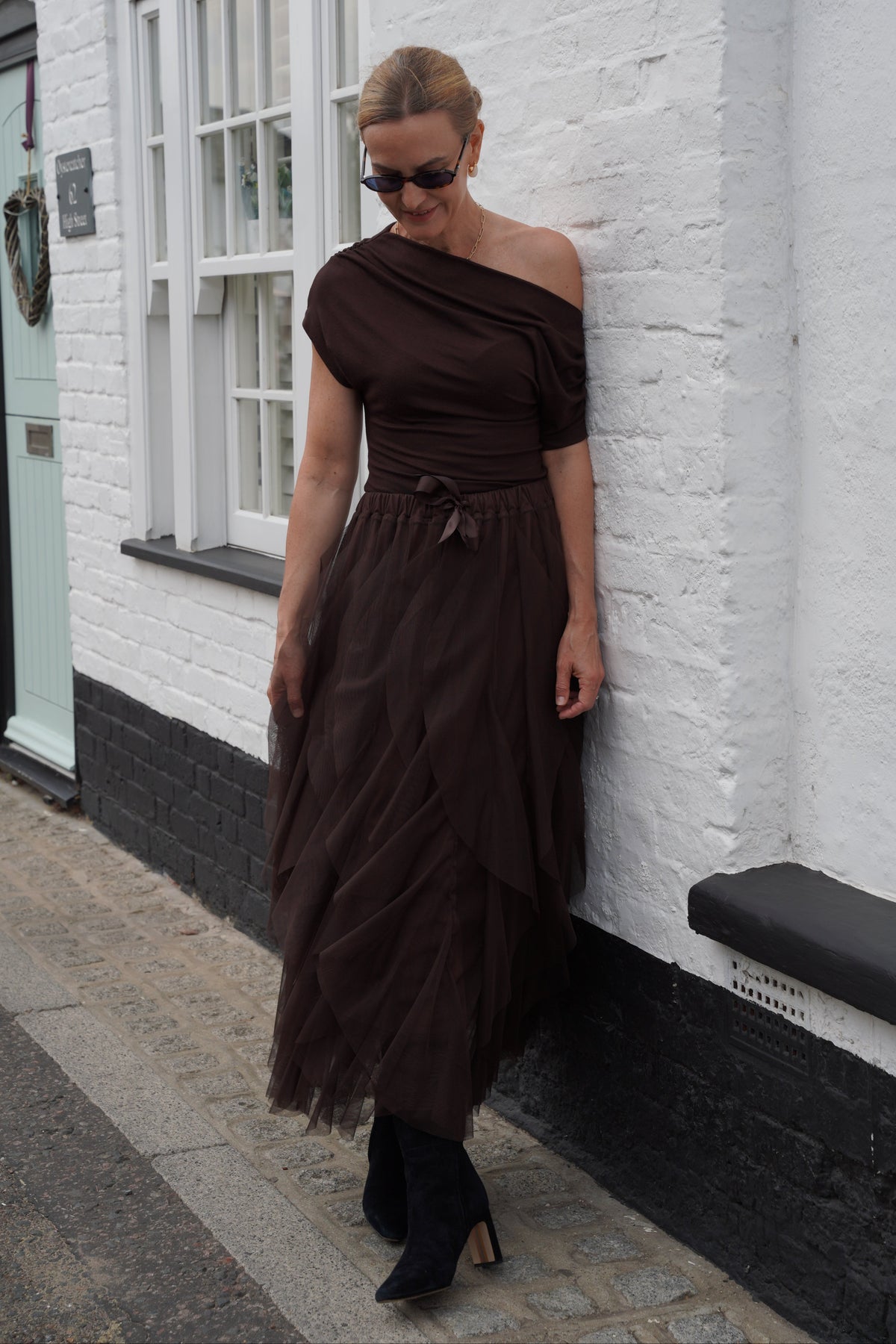 Esme Off Shoulder Top - Chocolate