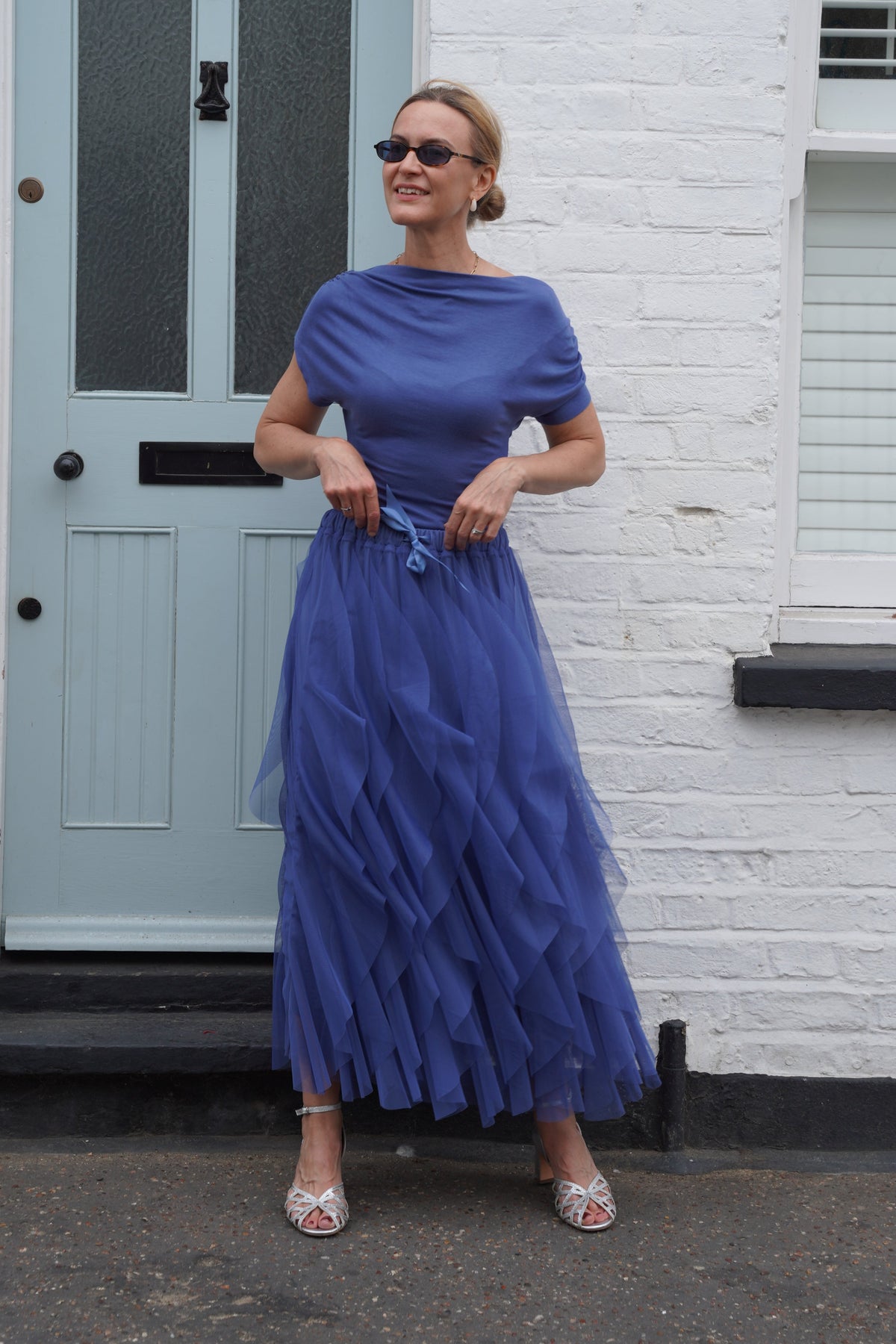 Esme Off Shoulder Top - Blue