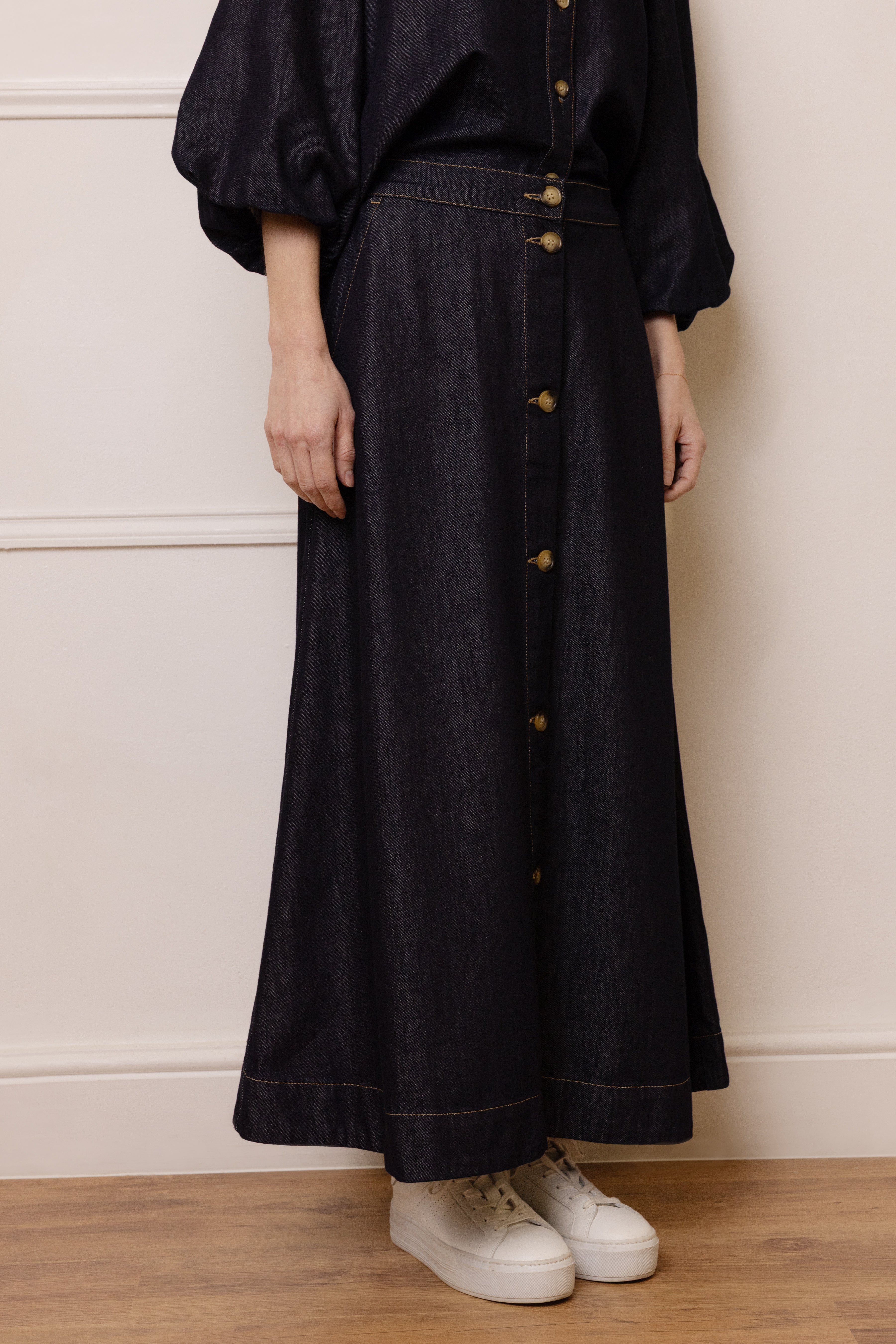 Imogen Denim Skirt - Dark Wash - Eleven Loves