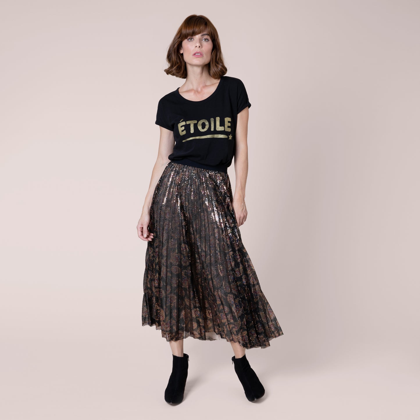 Ella Animal Print Sequin Skirt metallic skirt animal print skirt midi skit eleven loves ellen loves 11loves sustainable 