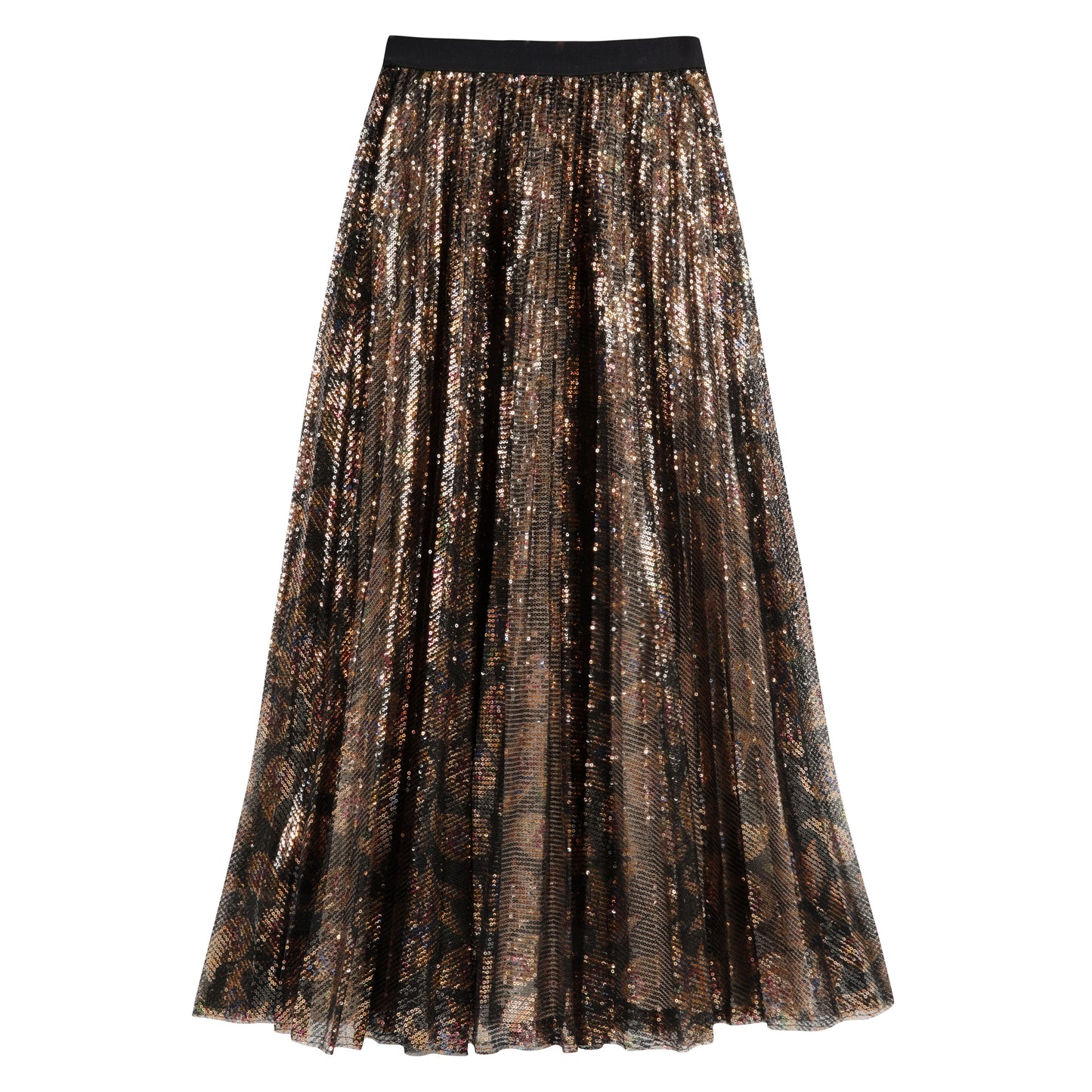 Ella Animal Print Sequin Skirt metallic skirt animal print skirt midi skit eleven loves ellen loves 11loves sustainable 