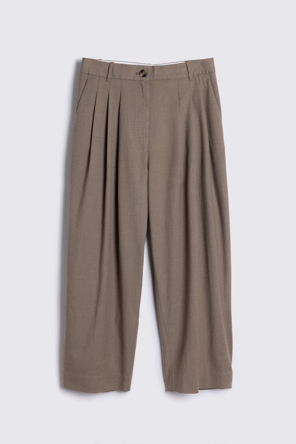 Eadie Pleat Front Trousers - Taupe