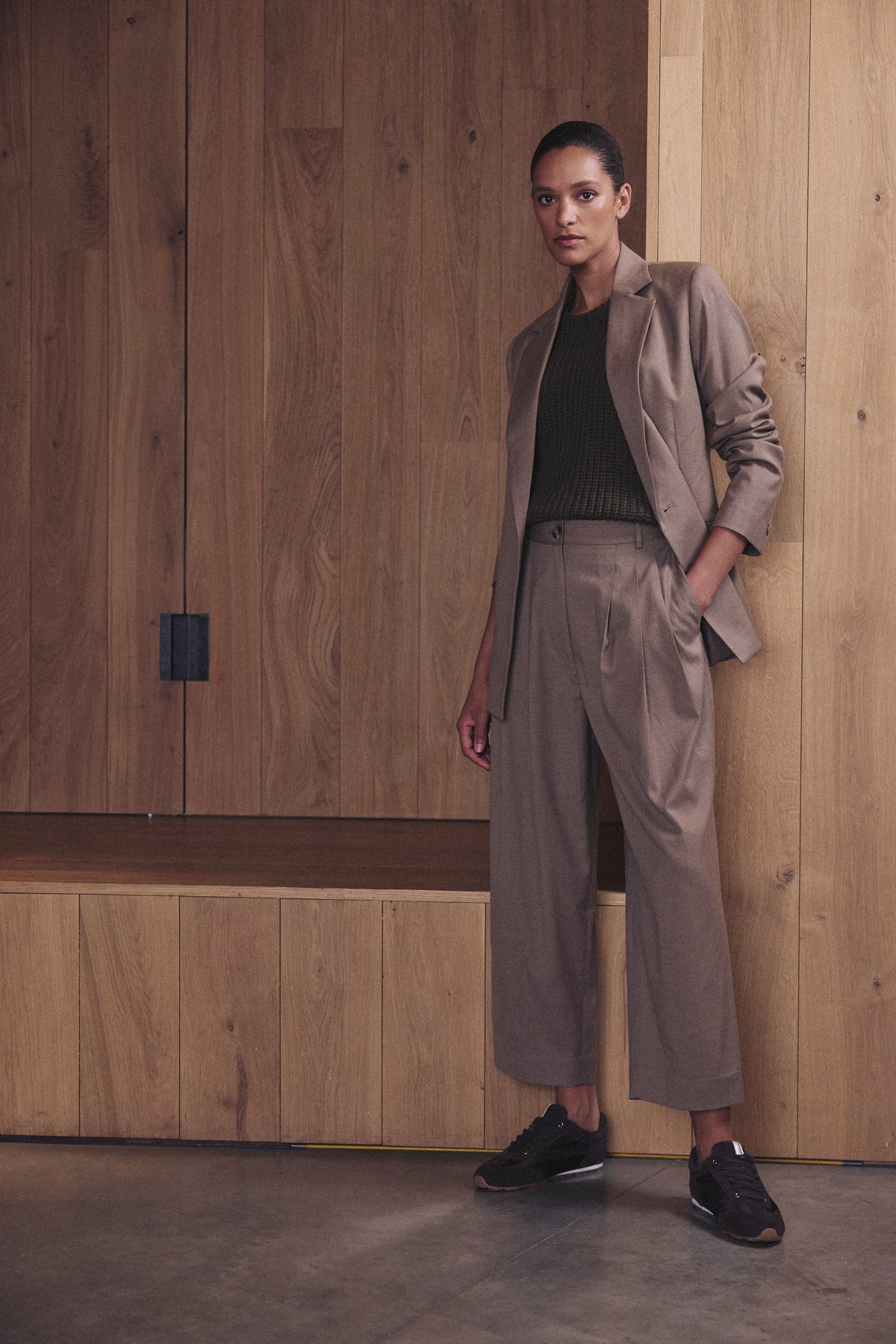 Eadie Pleat Front Trousers - Taupe