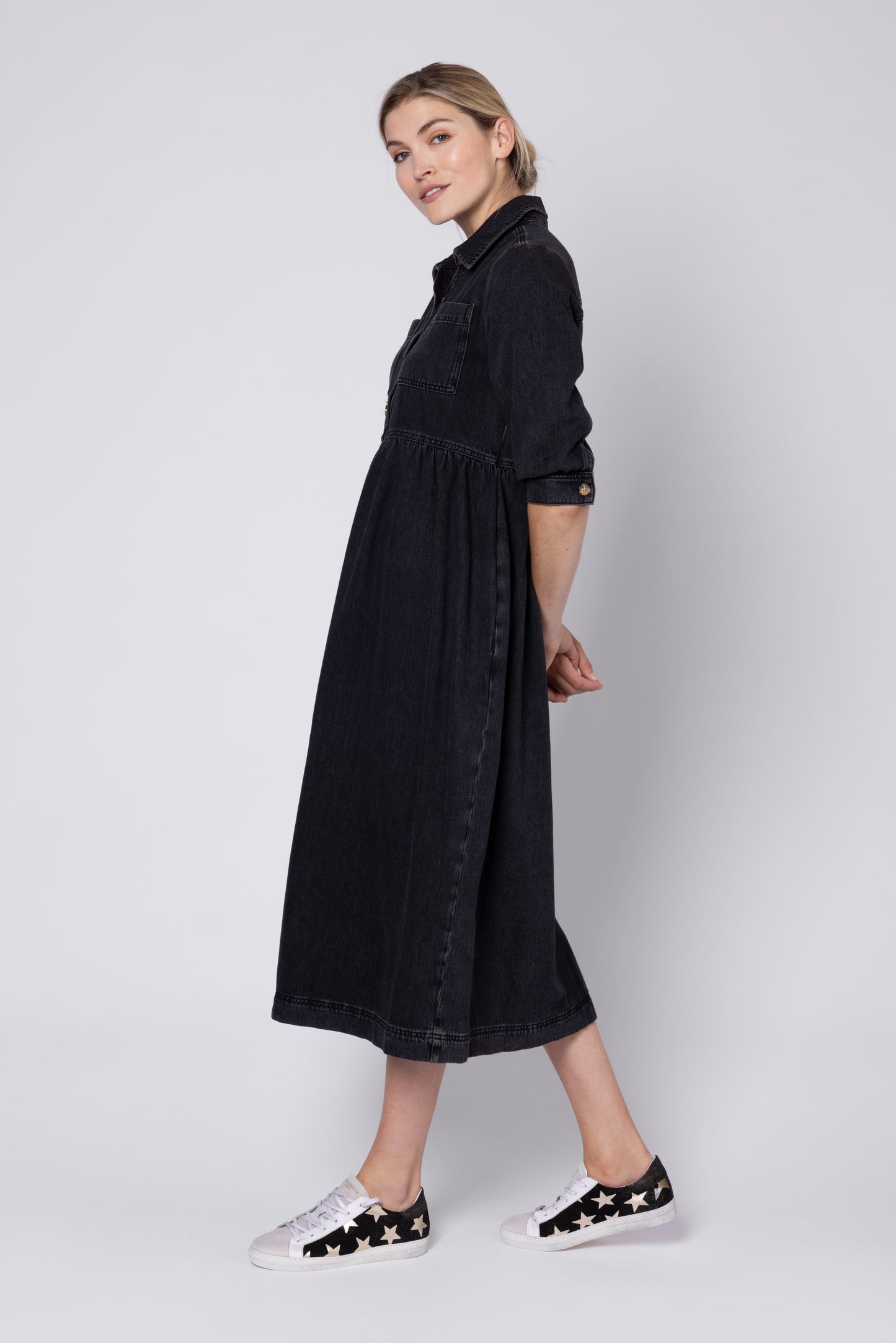 DAPHNE DENIM DRESS (WASHED BLACK)