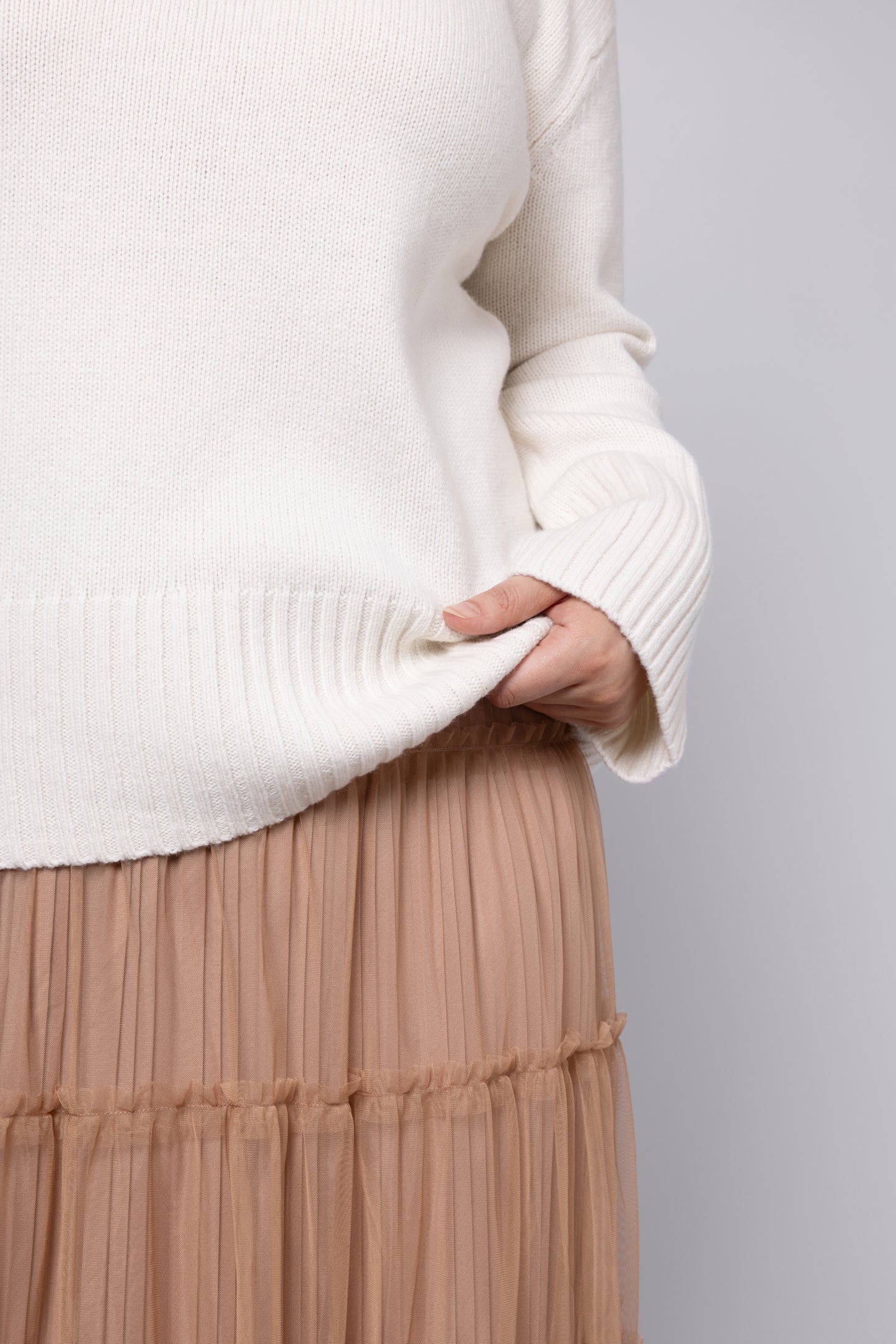 BELLE FUNNEL NECK JUMPER (IVORY)