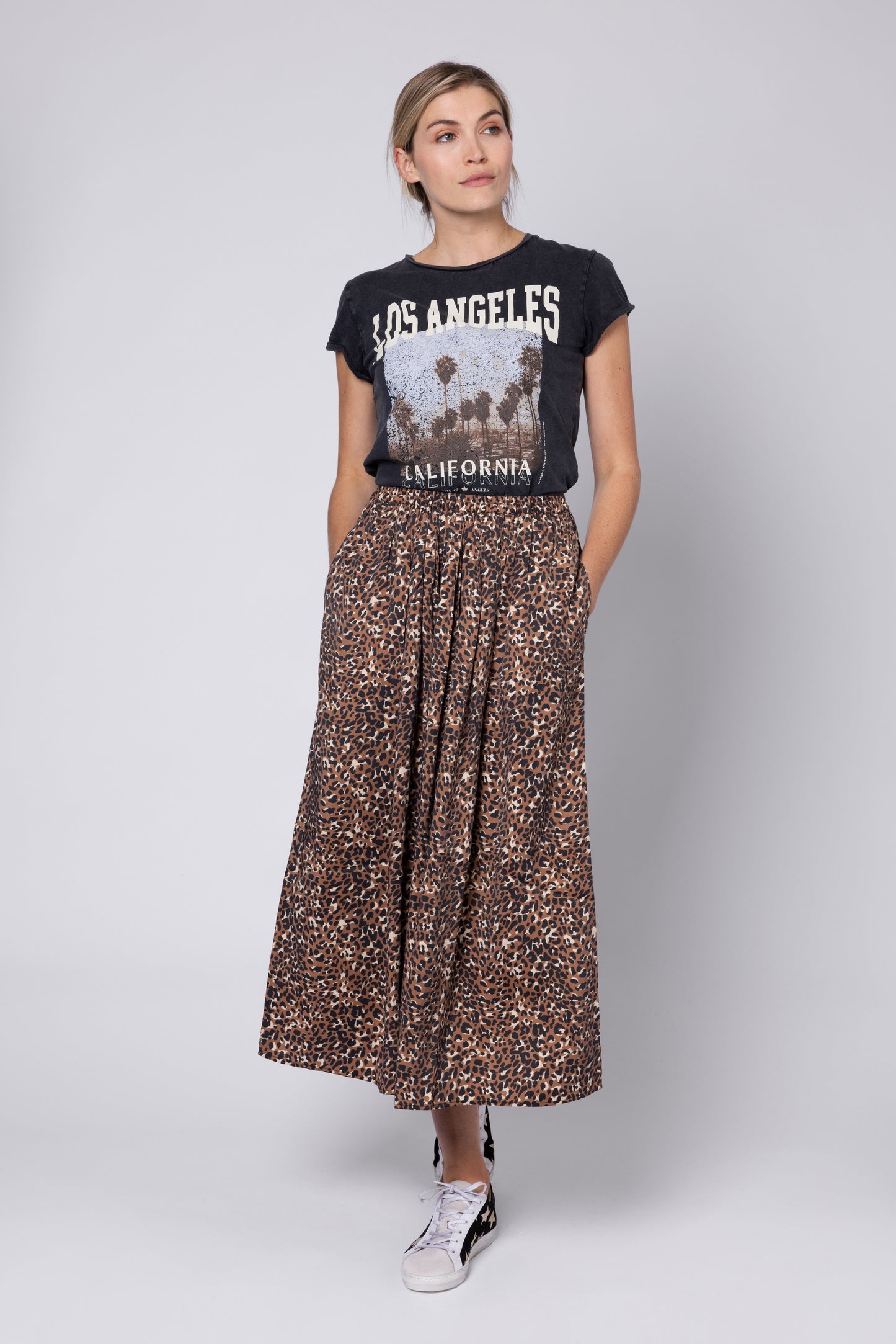 Saffy Leopard Skirt (Multi Brown)