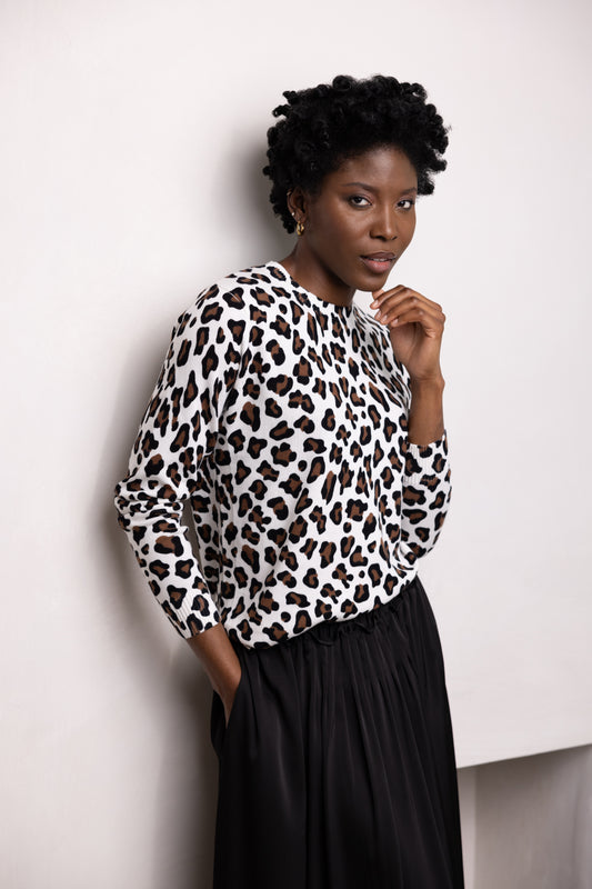 CAMILLE JUMPER (100% SUSTAINABLE COTTON - ANIMAL PRINT)