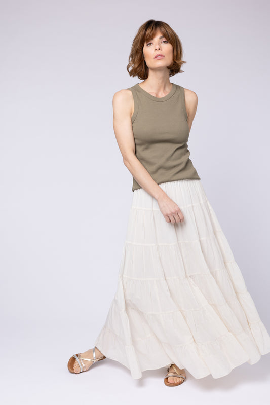 tia tiered skirt ivory tiered skirt summer skirt maxi ivory skirt ellen loves 11loves ellenloves