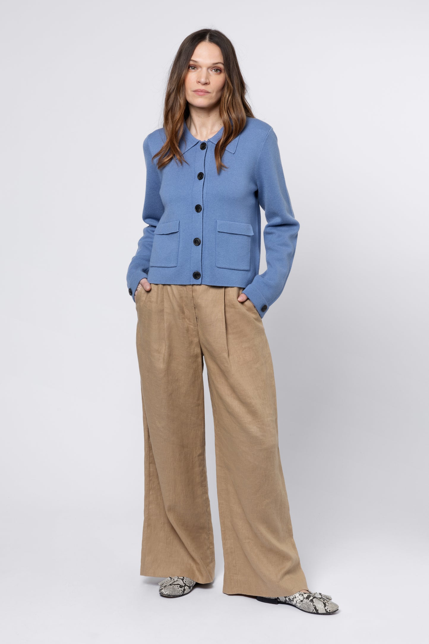 Maeve Knitted Jacket (Cornflower Blue)