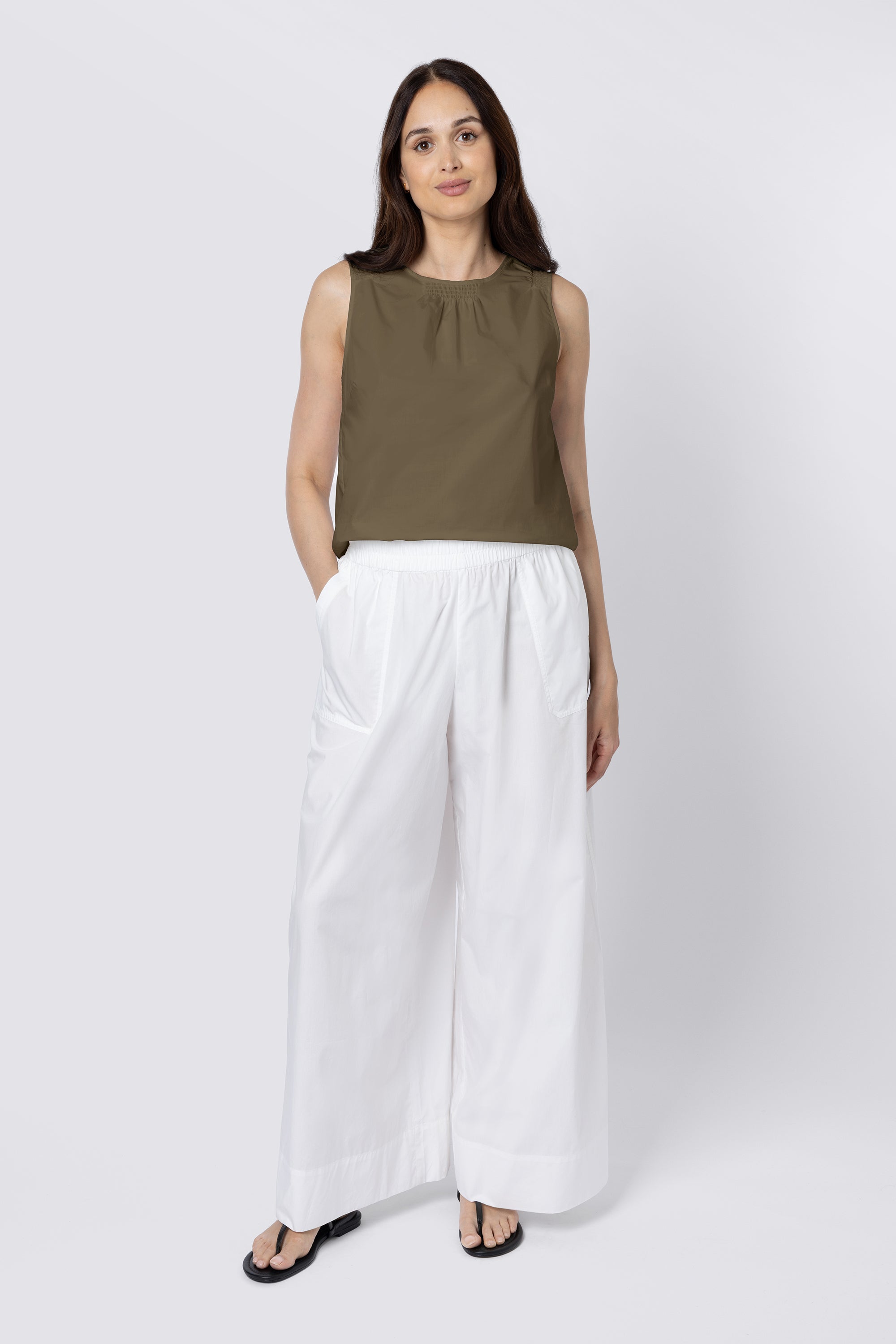 Sage Shell Top - Khaki