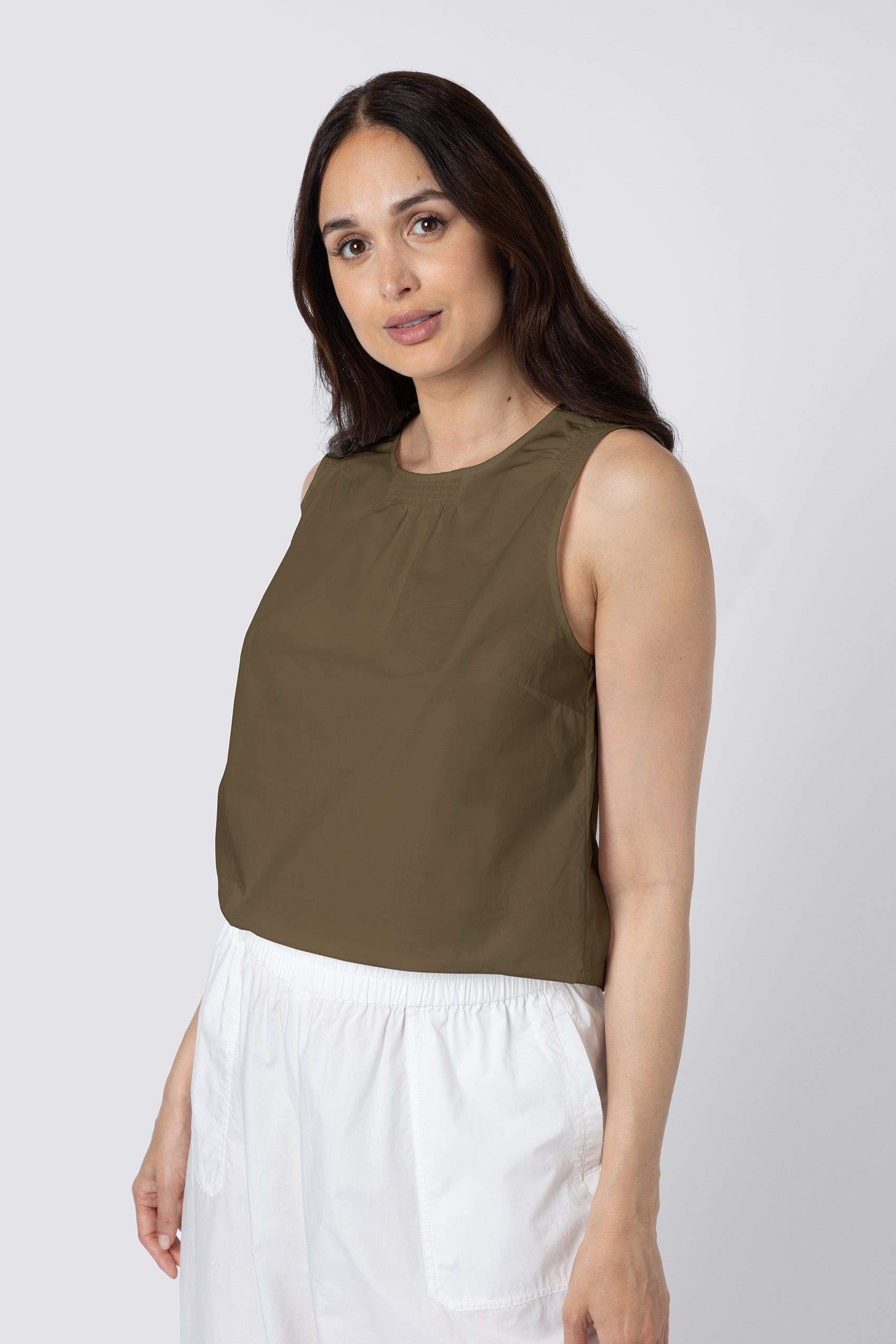 Sage Shell Top - Khaki