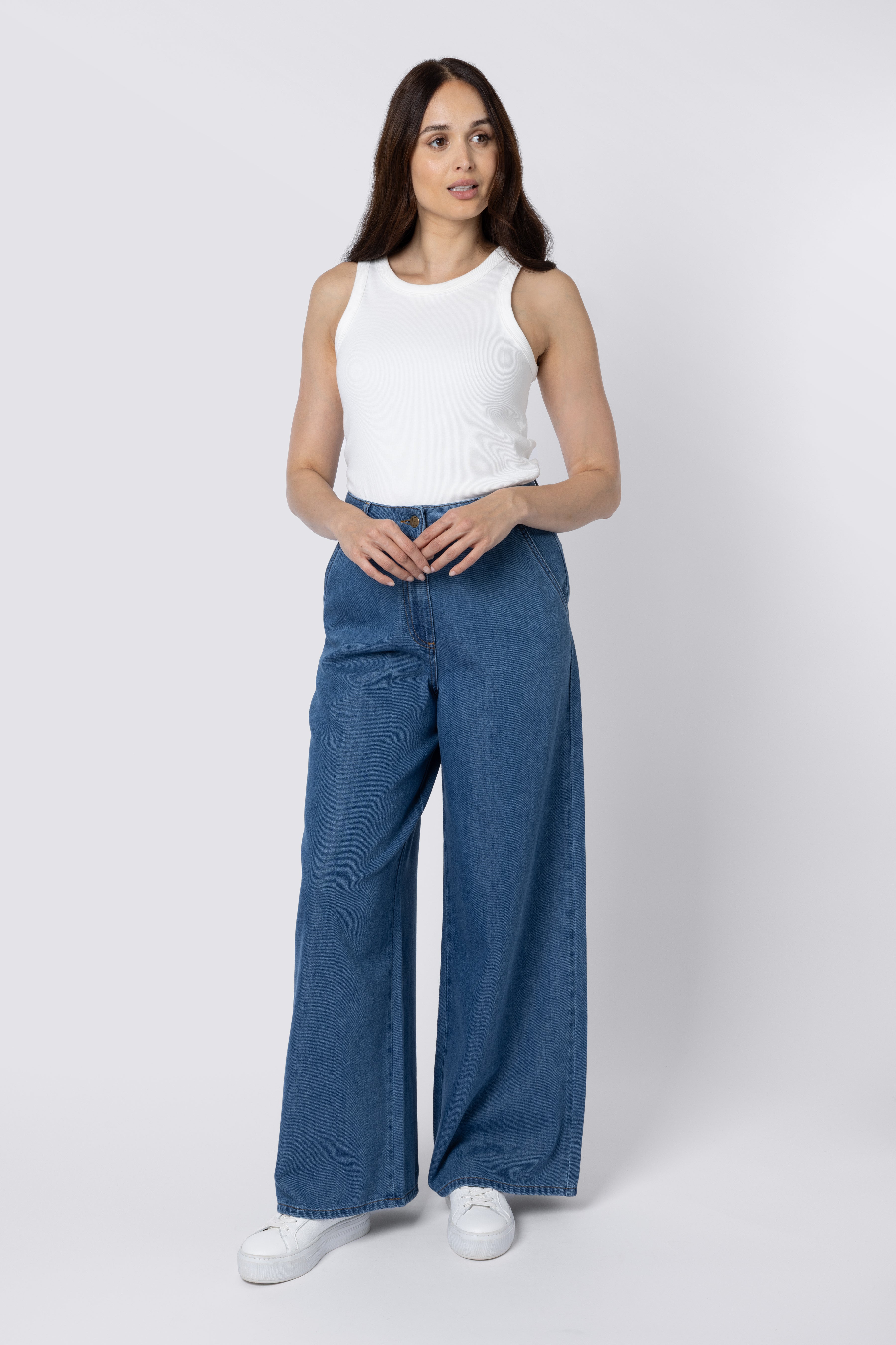 Whitney Wide Leg Jeans - blue