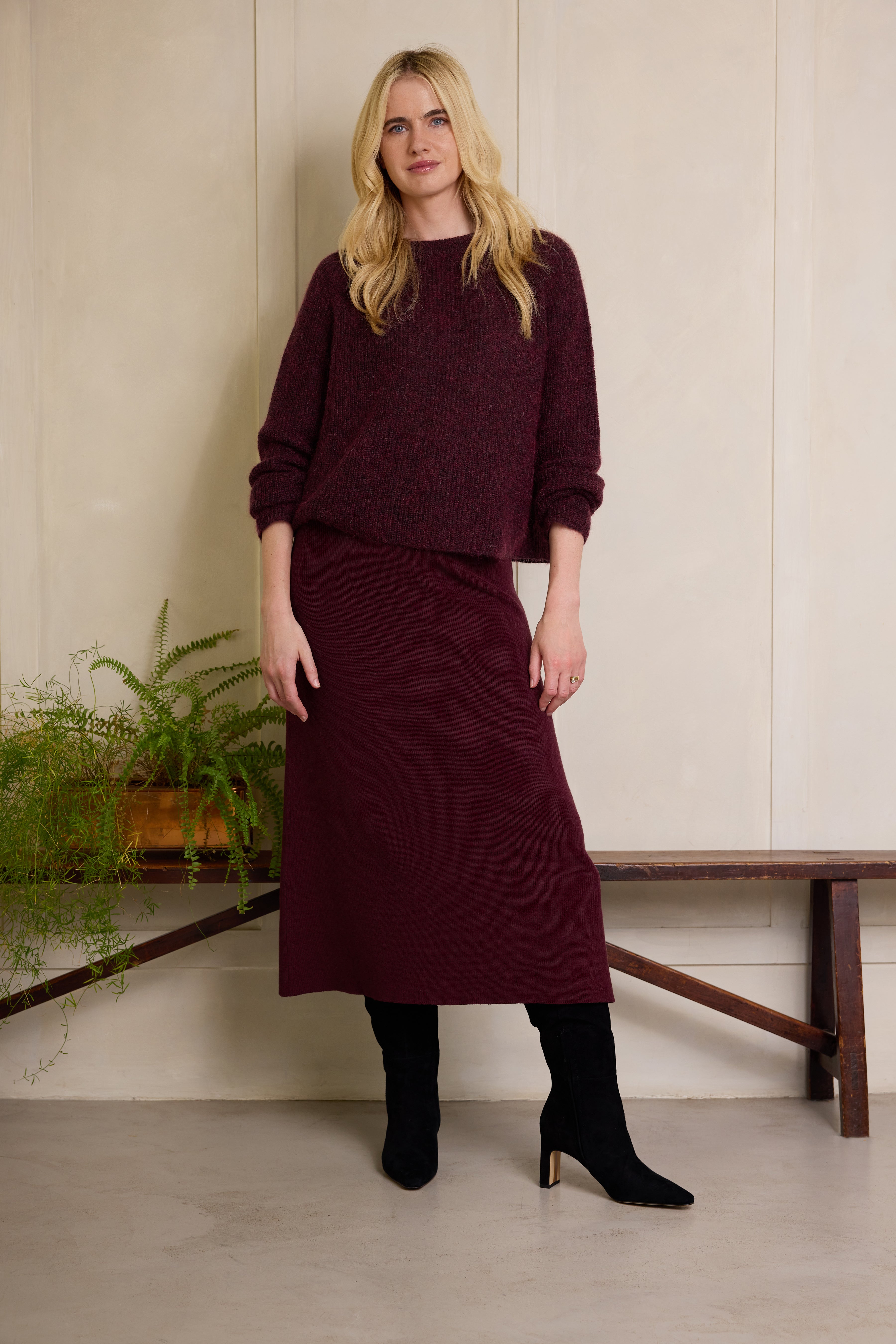 Felicity Loose Jumper - Burgundy