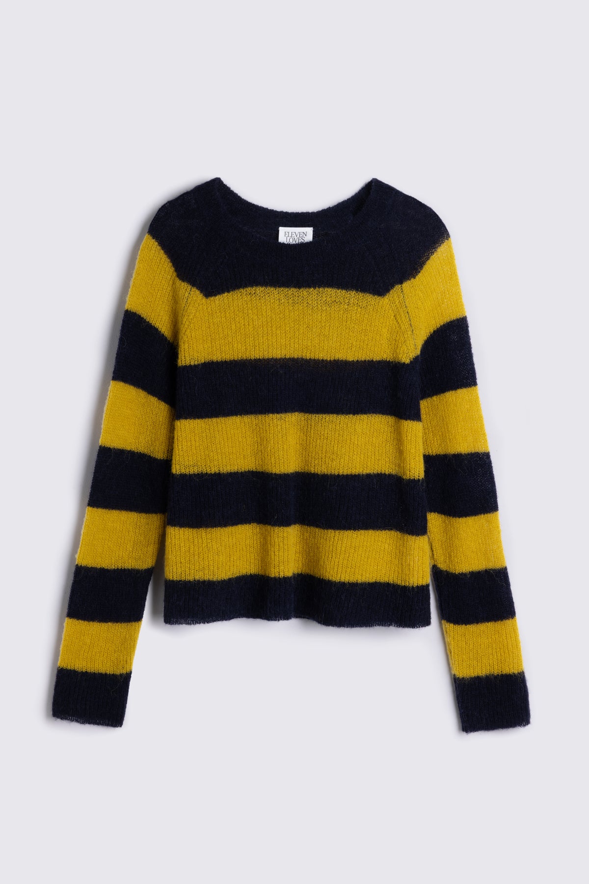 Felicity Loose Knit Striped Jumper - Navy/Mustard