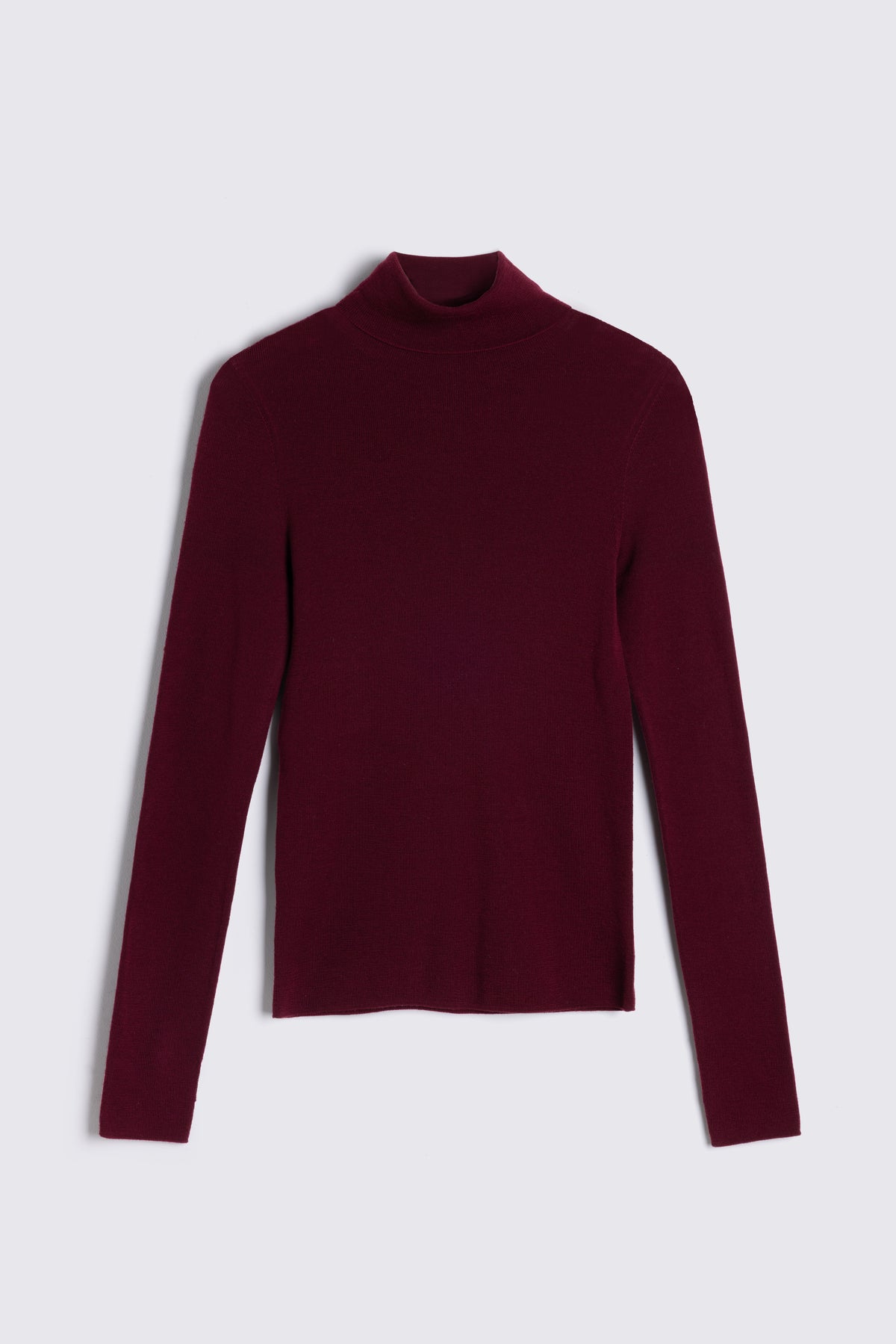 Gwyneth Fine Merino Roll Neck - Burgundy