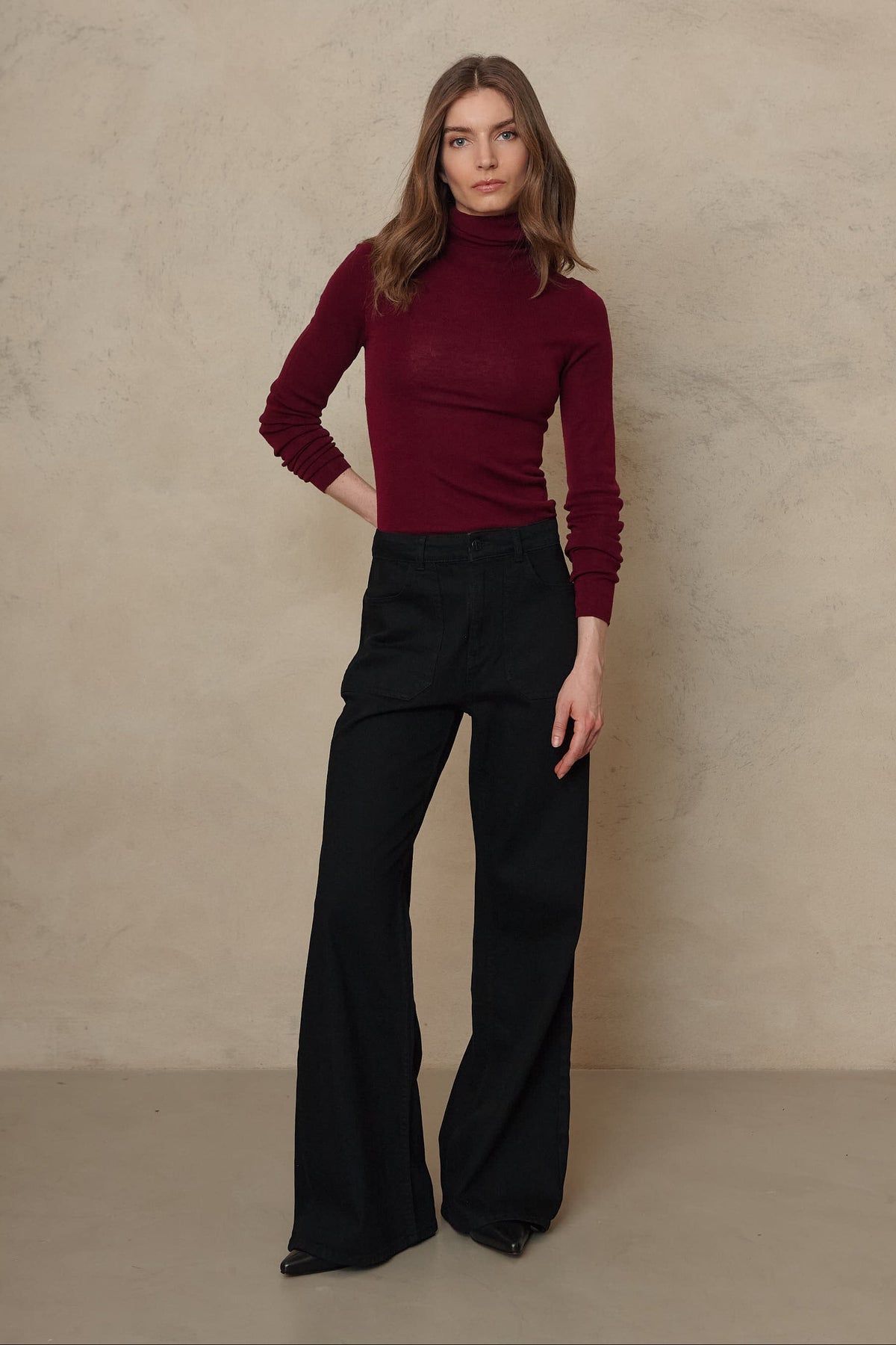 Frankie Wide Leg Jeans - Black