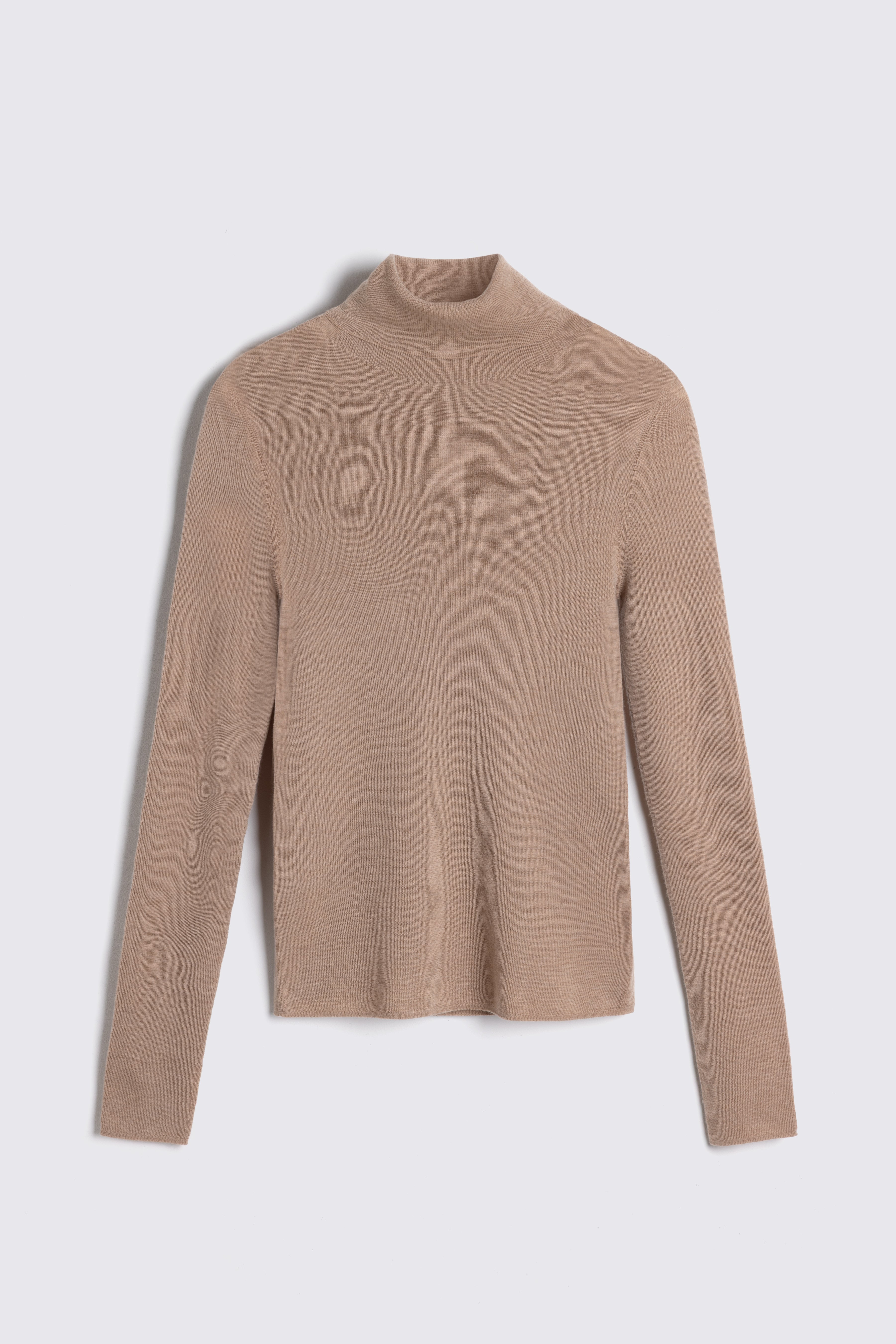 Gwyneth Fine Merino Roll Neck - Camel