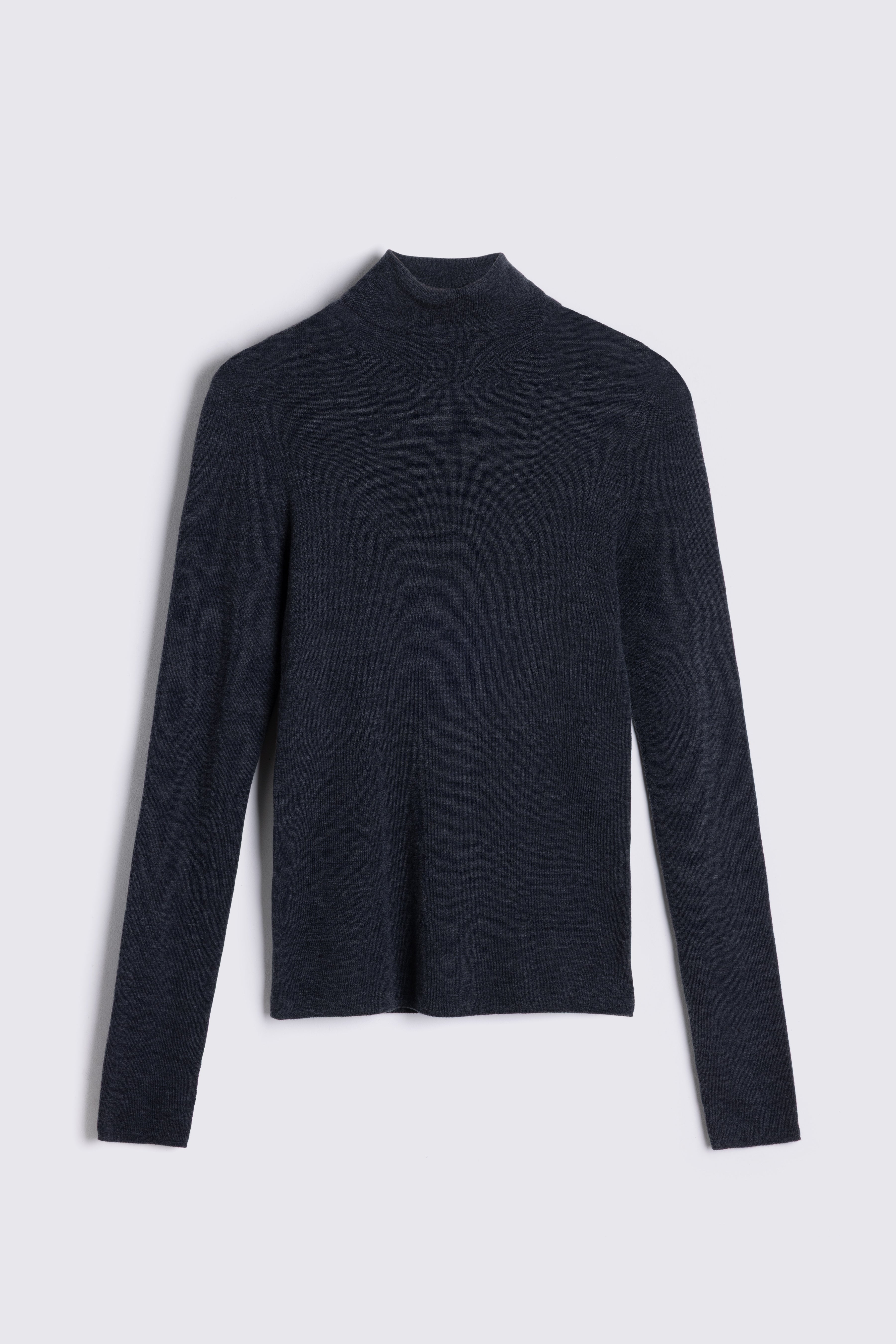 Gwyneth Fine Merino Roll Neck - Charcoal