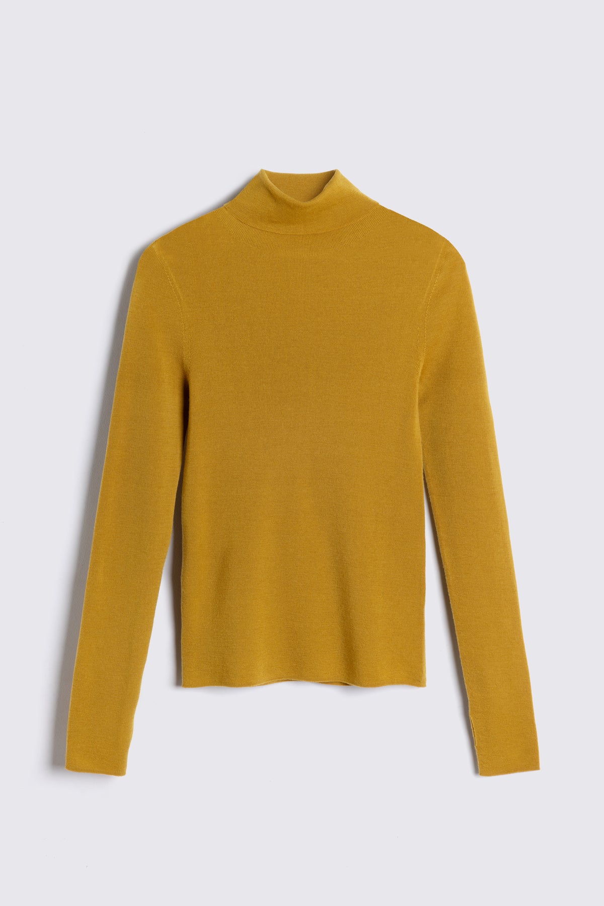 Gwyneth Fine Merino Roll Neck - Mustard
