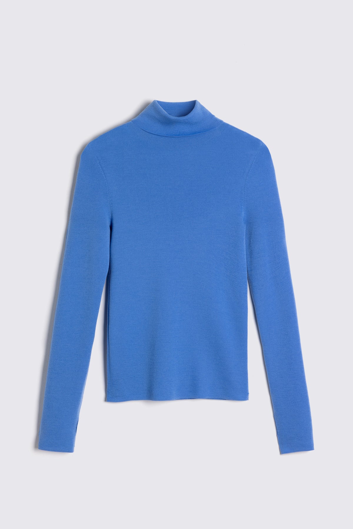 Gwyneth Fine Merino Roll Neck - Sky Blue
