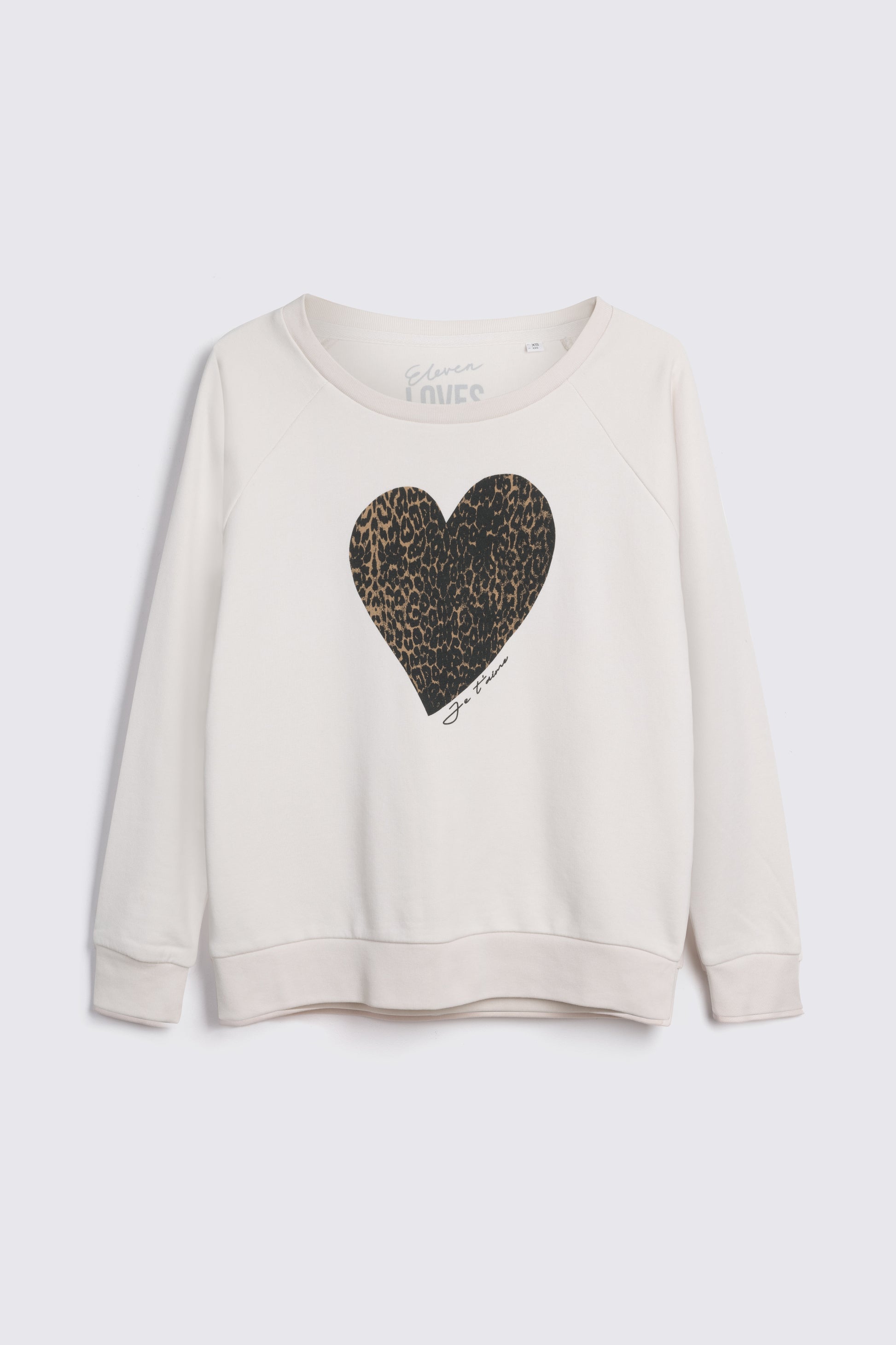 Heart Sweatshirt Eleven Loves on white background