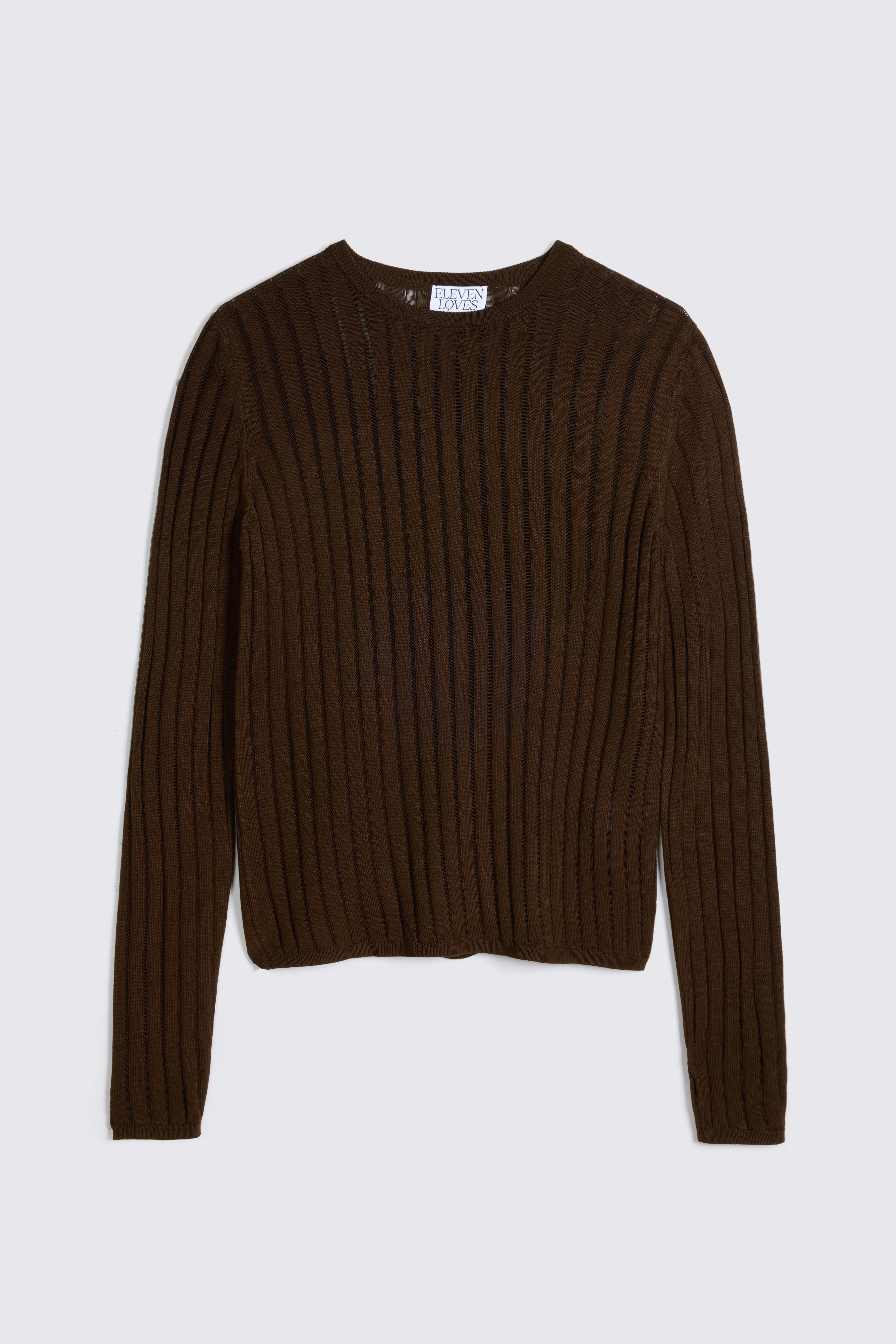 Iggy Sheer Rib Jumper - Chocolate