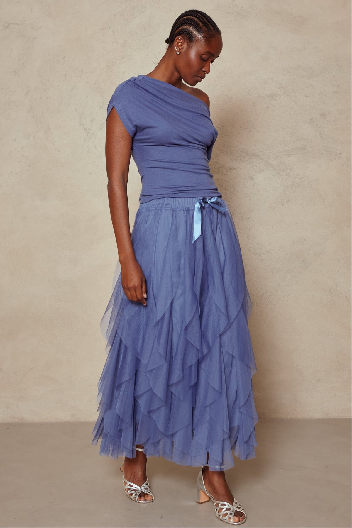 Iris Tulle Maxi Skirt - Lapis Blue