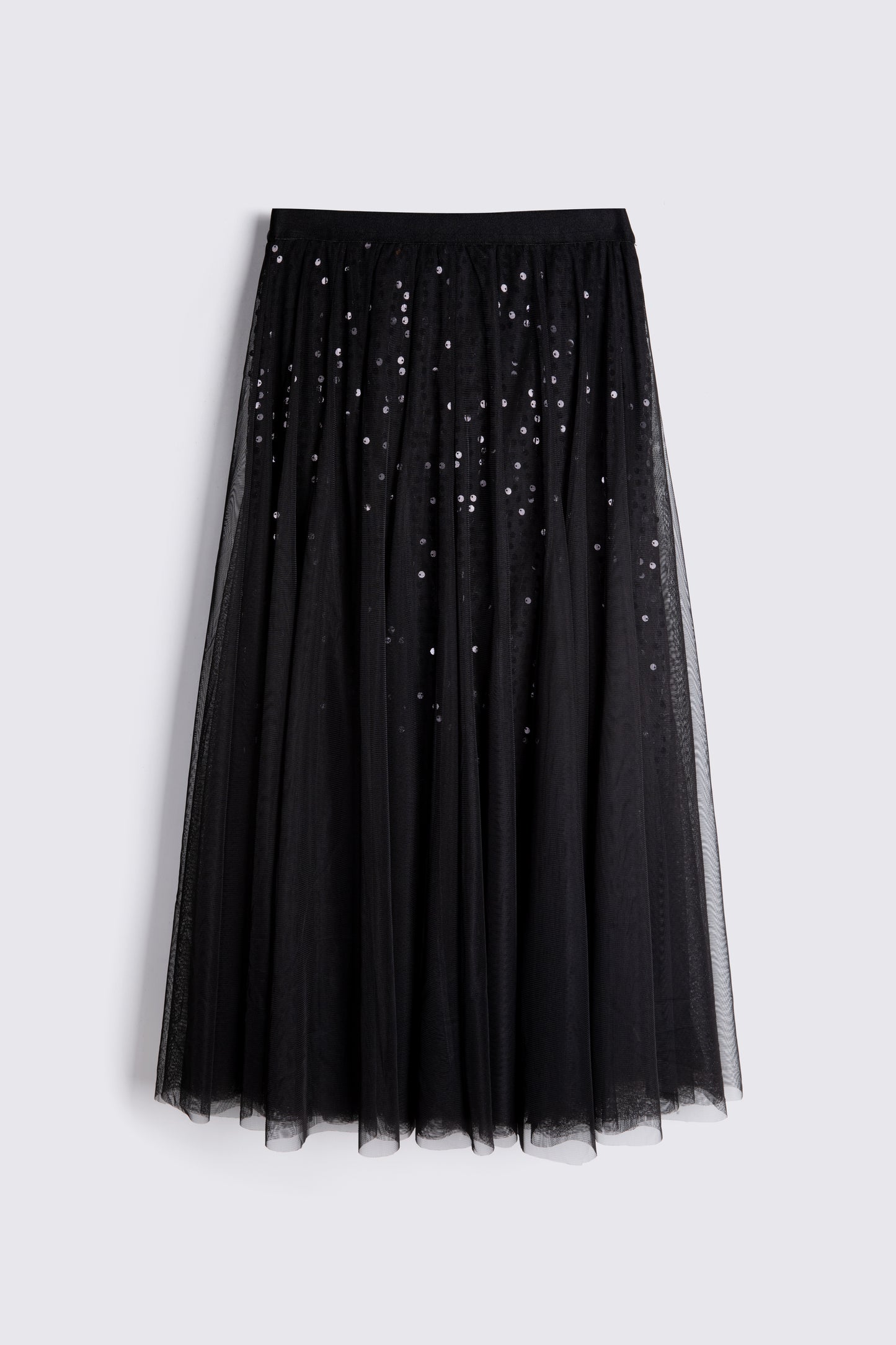 ZADIE TULLE AND SEQUIN SKIRT (BLACK)