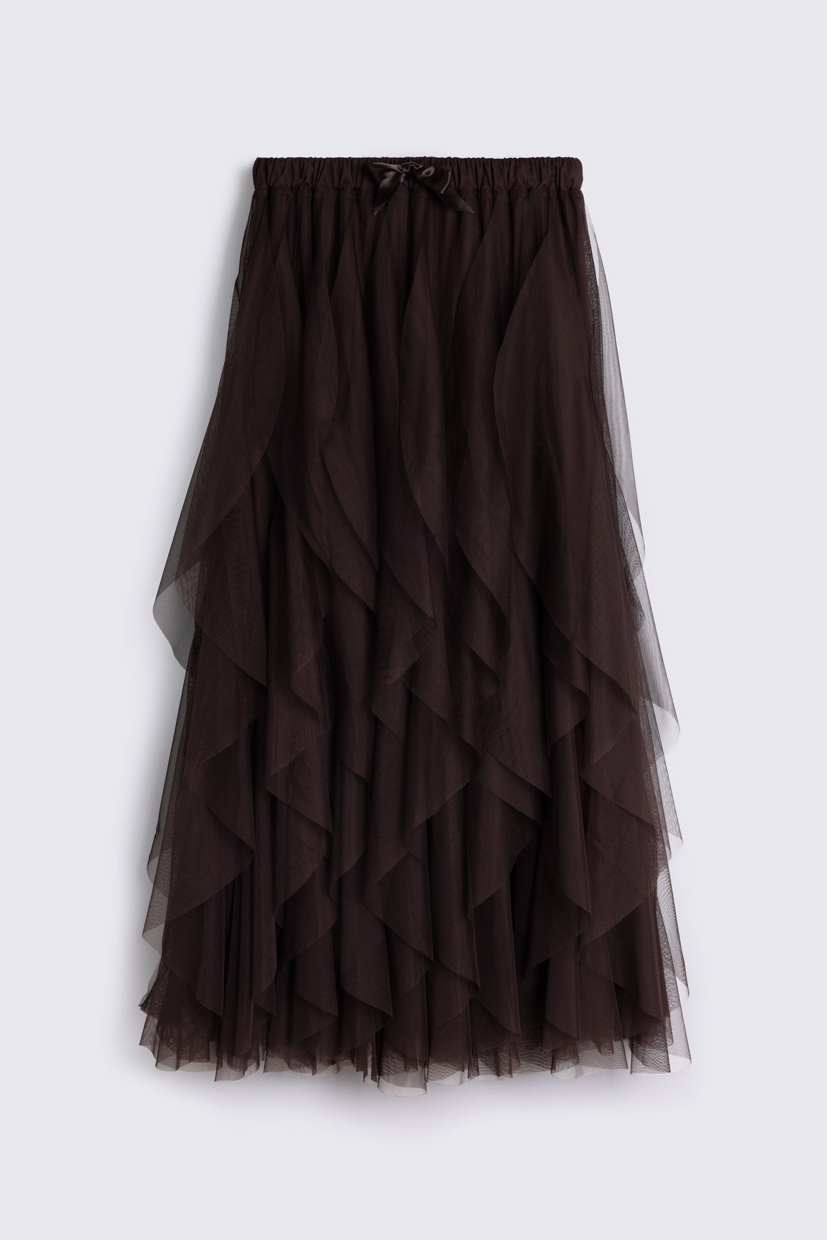 Iris Tulle Maxi Skirt - Chocolate