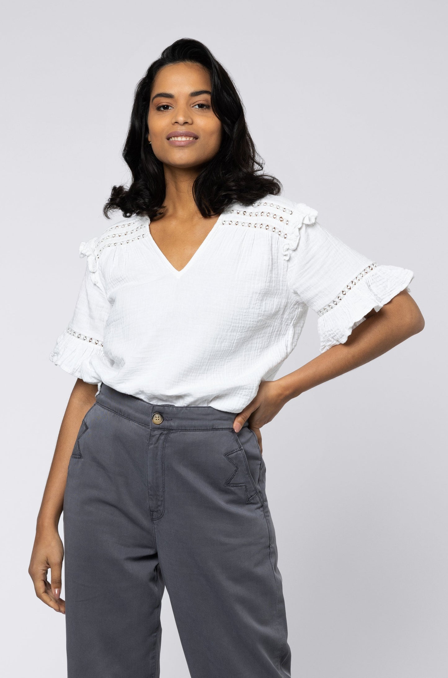 MILA CHEESECLOTH BLOUSE (IVORY)