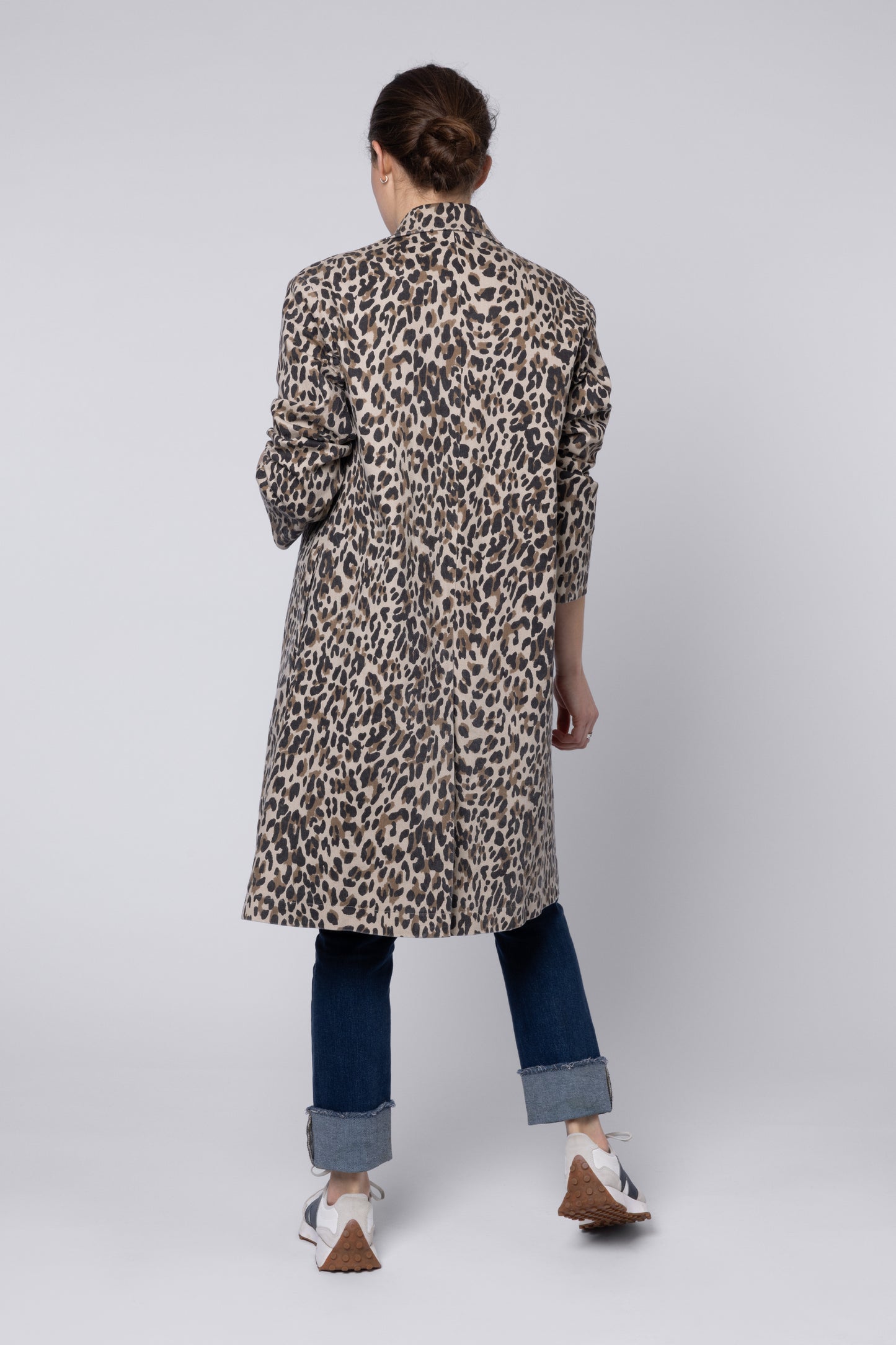model wearing Leopard Print Women's Coats Eleven Loves UK