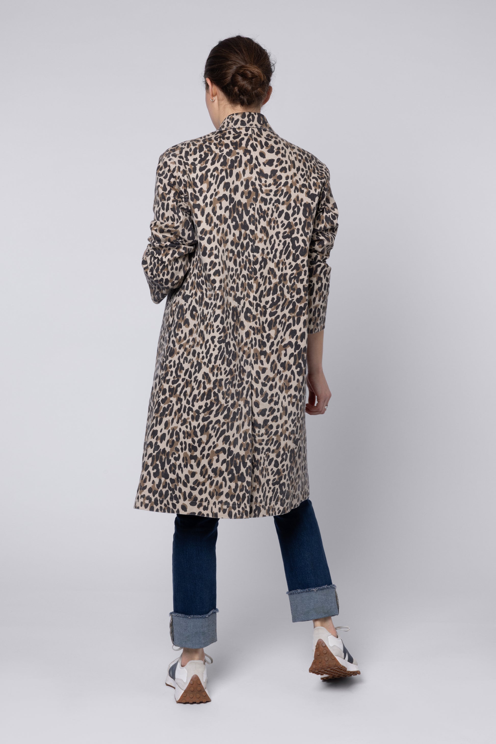 model wearing Leopard Print Women's Coats Eleven Loves UK
