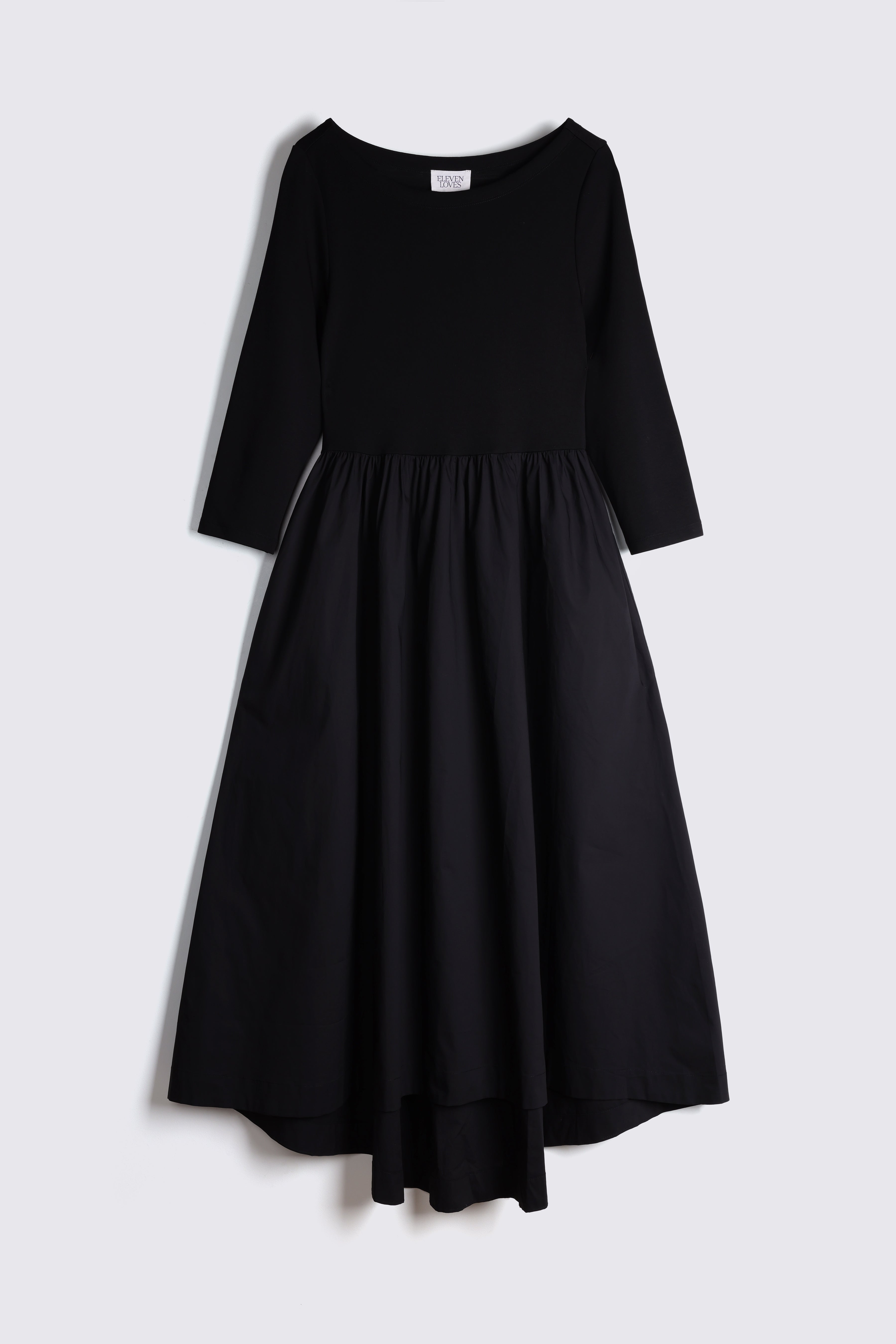 Marnie Dipped Hem Dress - Black