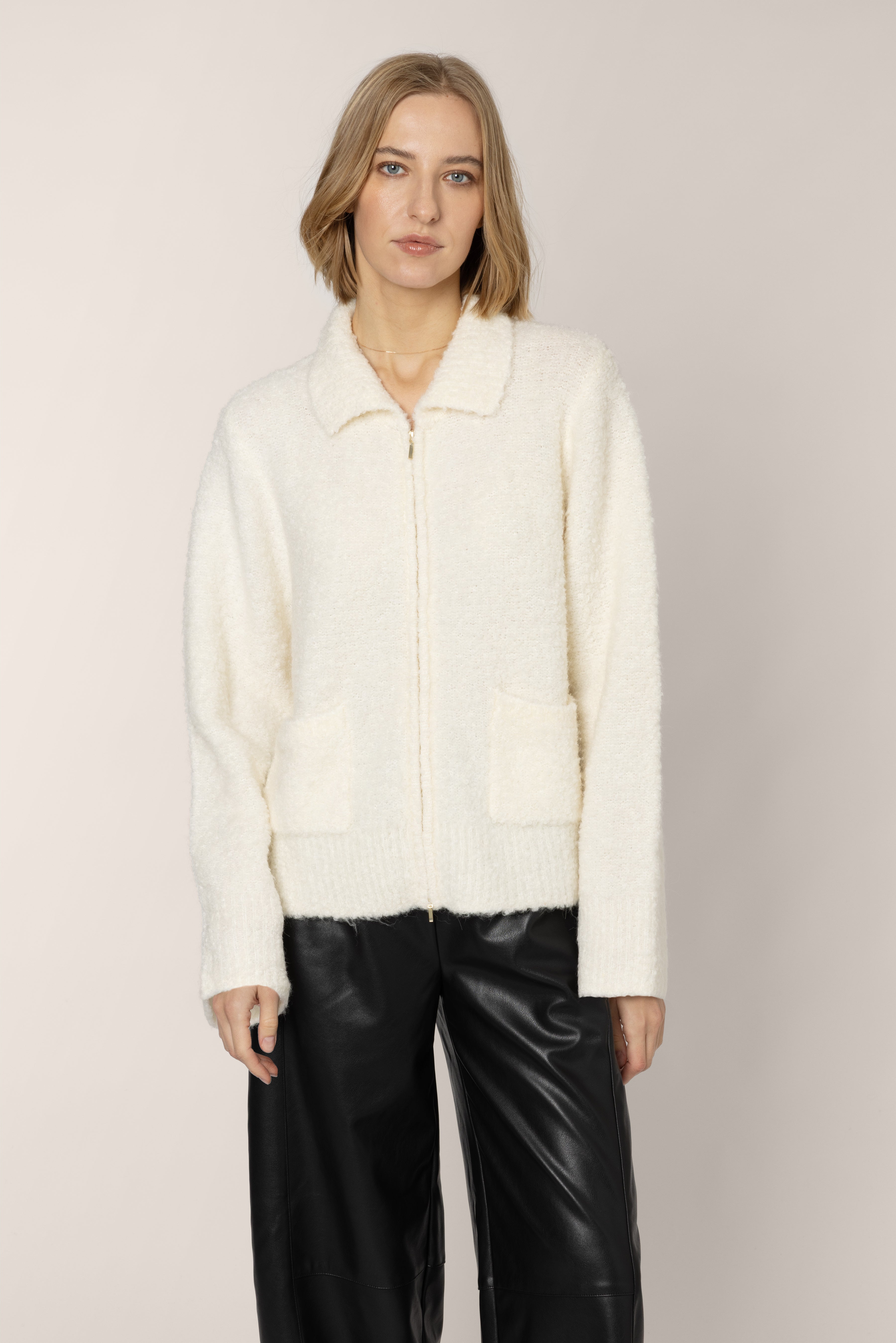 Martha Boucle Bomber - Ivory