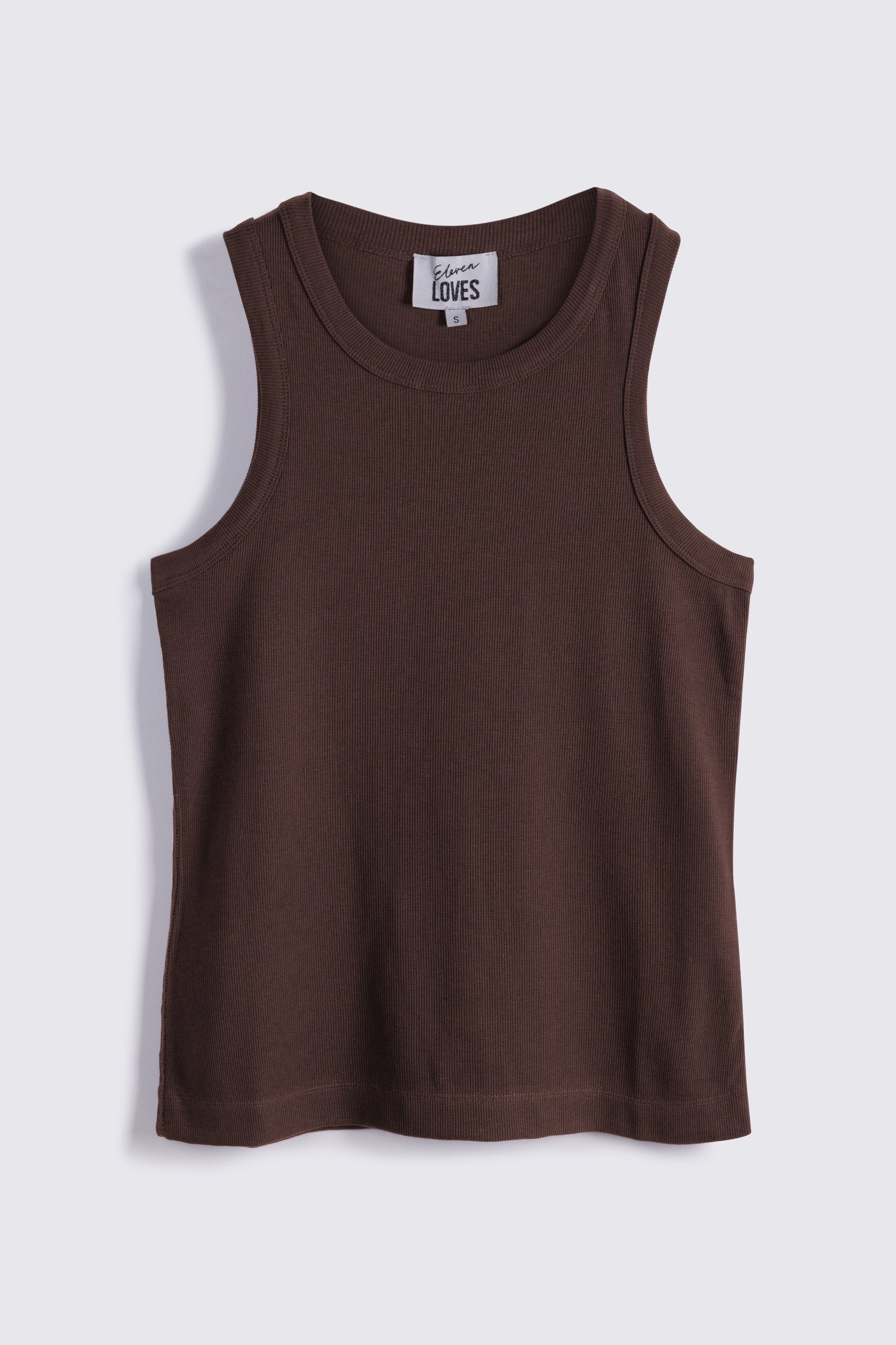 Maya Rib Jersey Vest - Chocolate