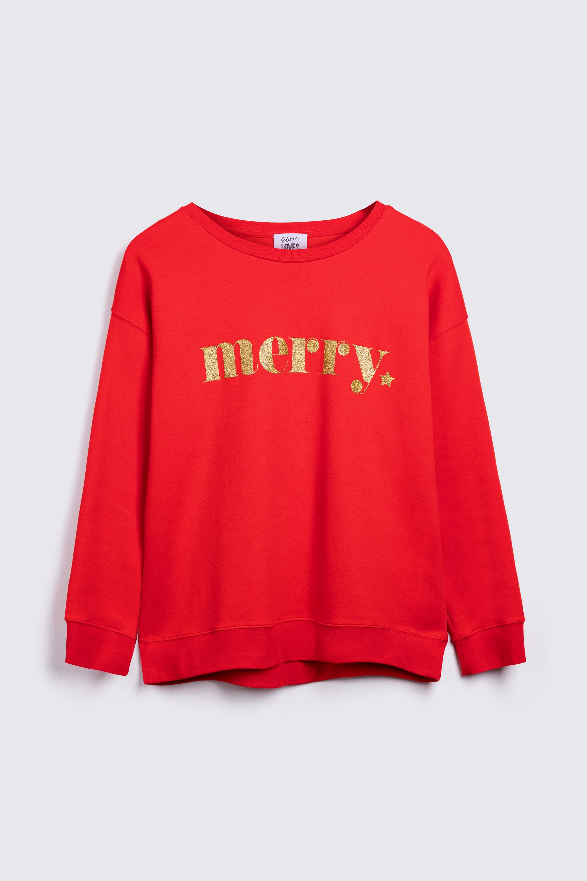 Merry sweatshirt red gold Eleven Loves UK ELEVEN LOVES ELLEN LOVES 11LOVES
