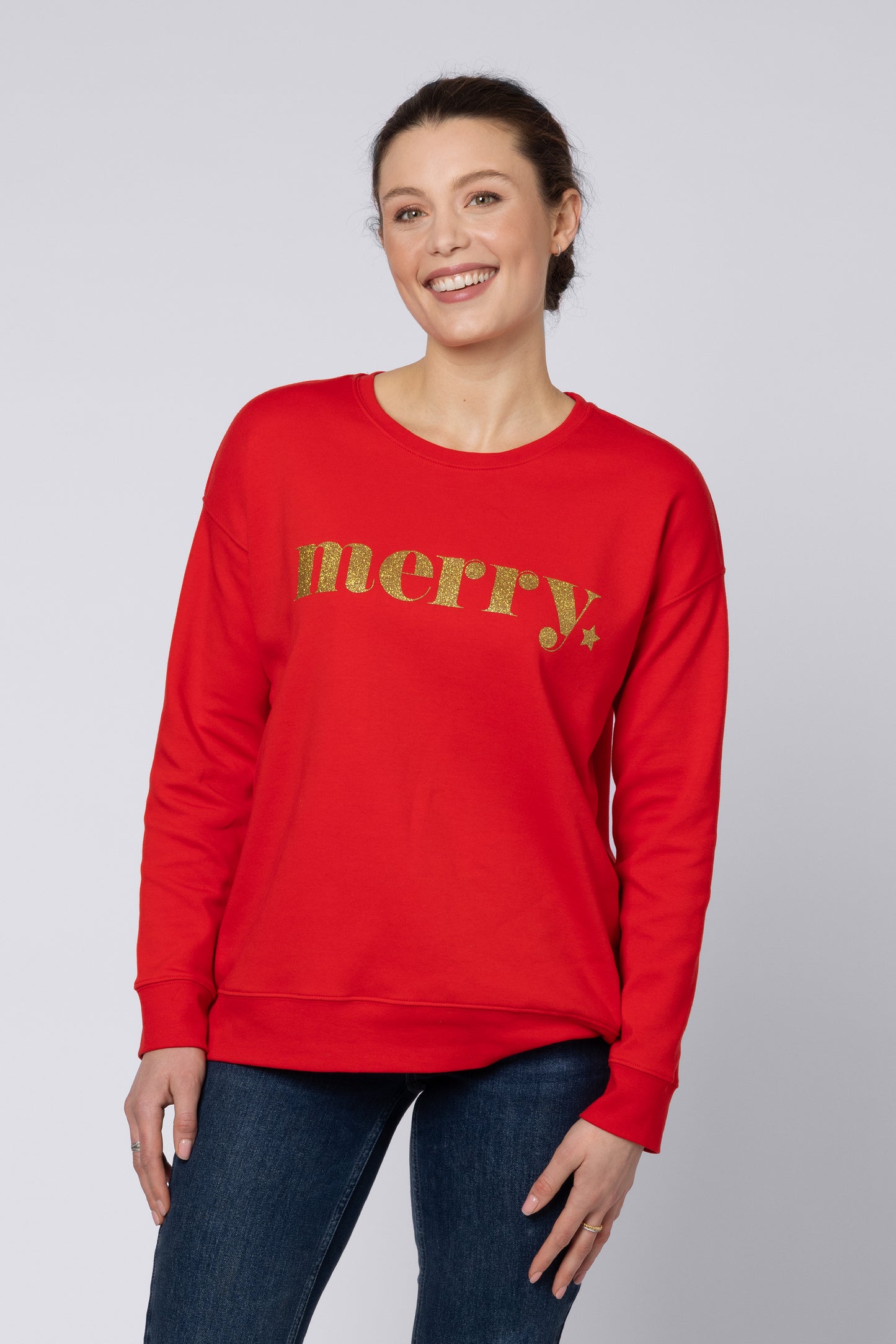 Merry sweatshirt red gold Eleven Loves UK ELEVEN LOVES ELLEN LOVES 11LOVES

